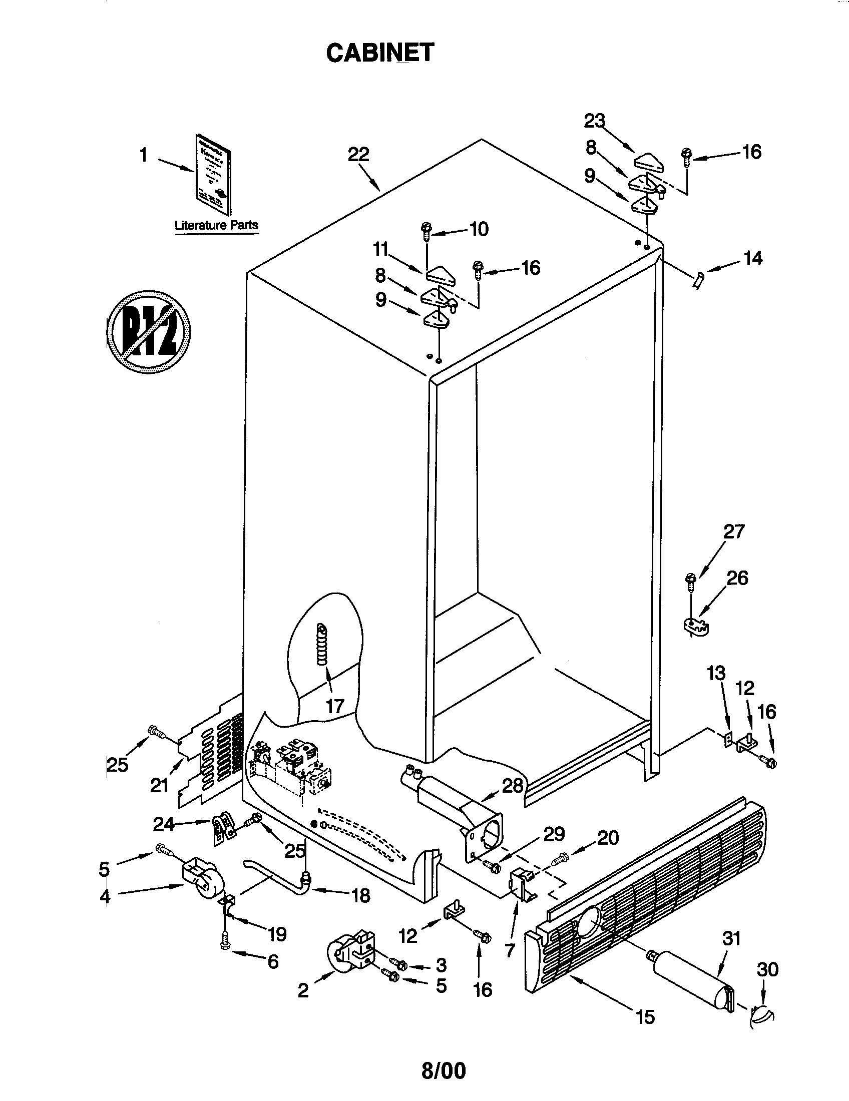 Kenmore 10650542001 cabinet diagram
