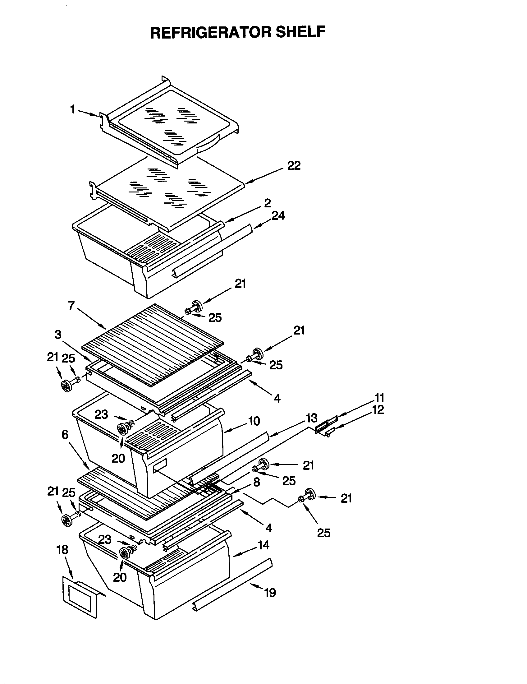Kenmore 10650542001 refrigerator shelf diagram