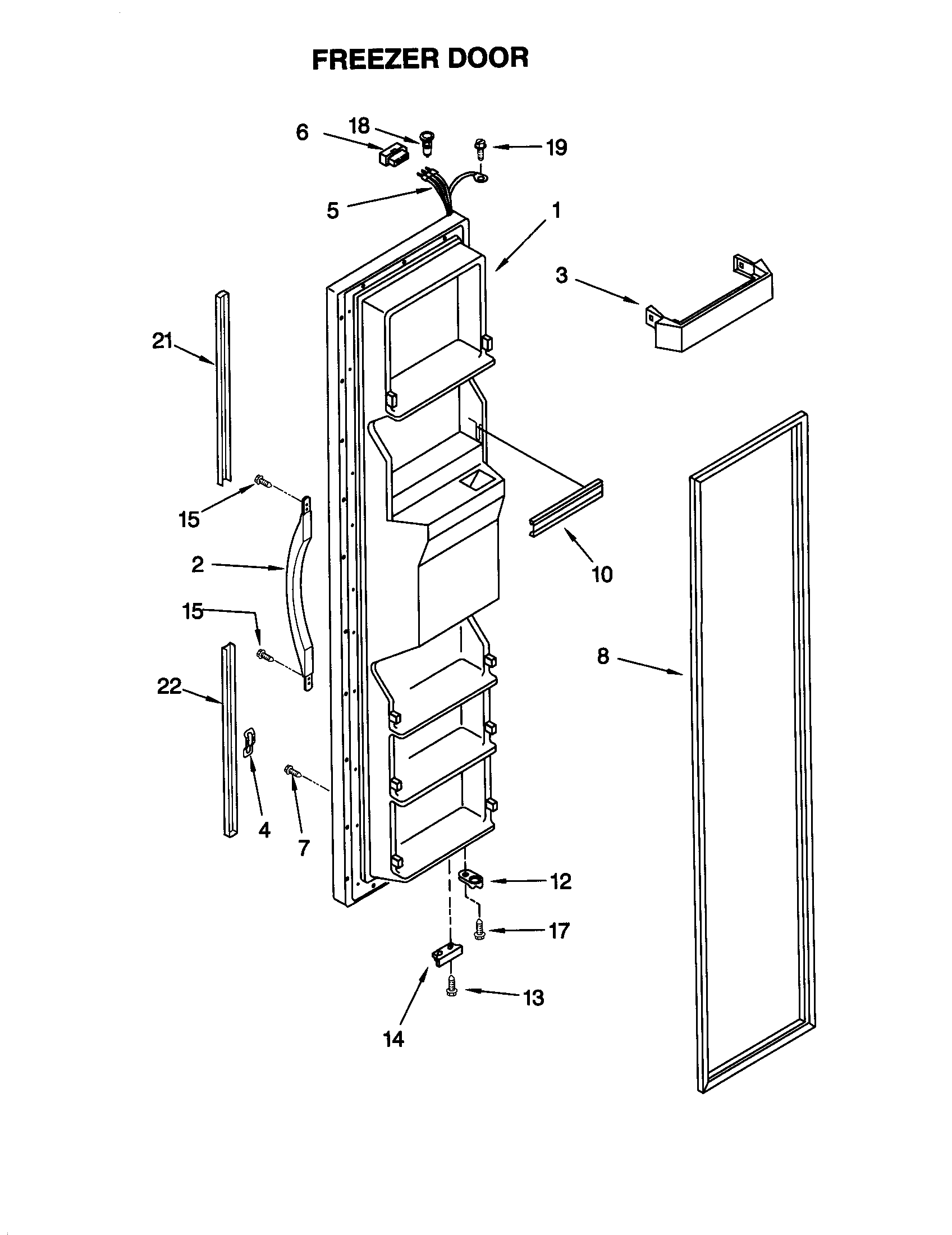 Kenmore 10650542001 freezer door diagram