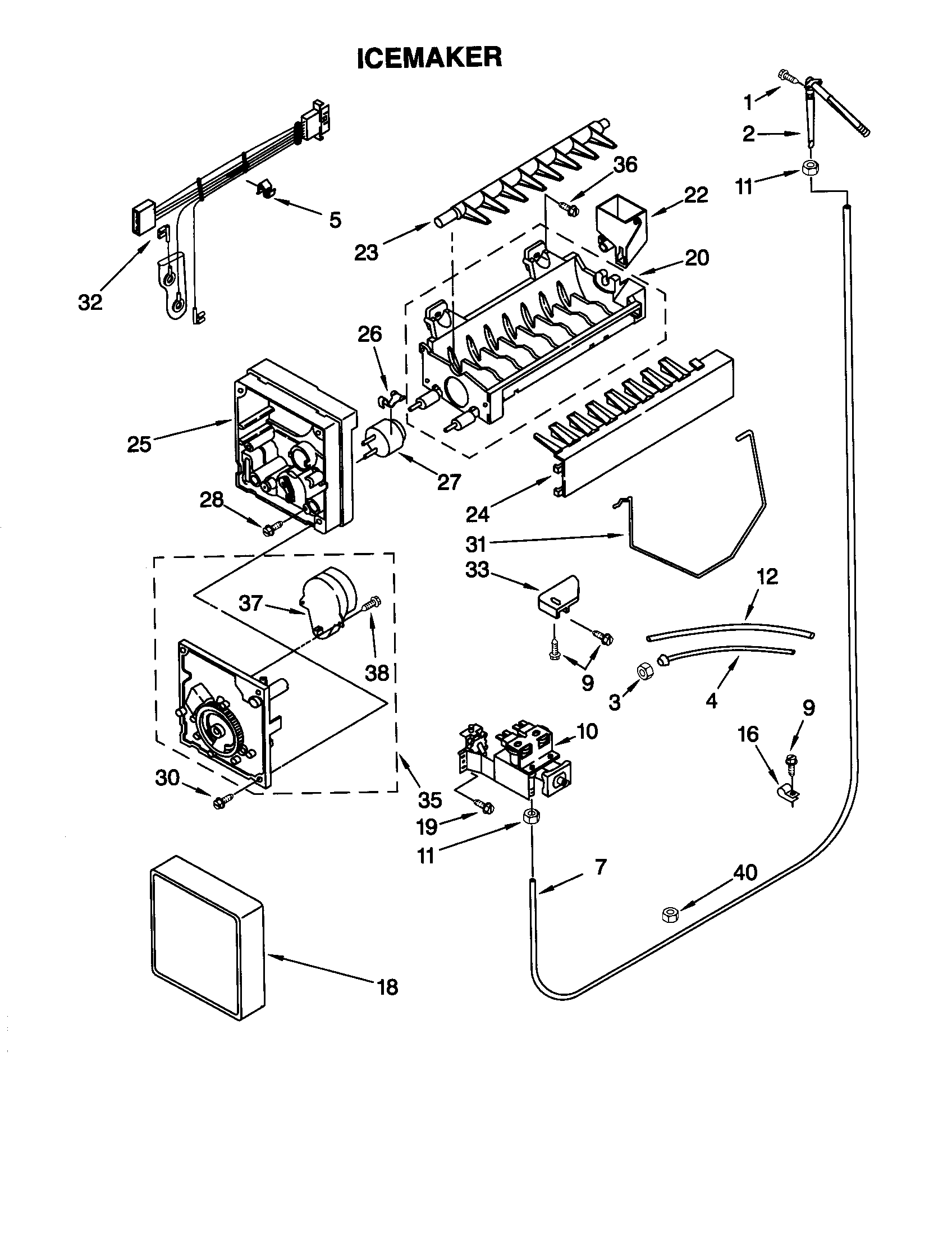 Kenmore 10650542001 icemaker diagram