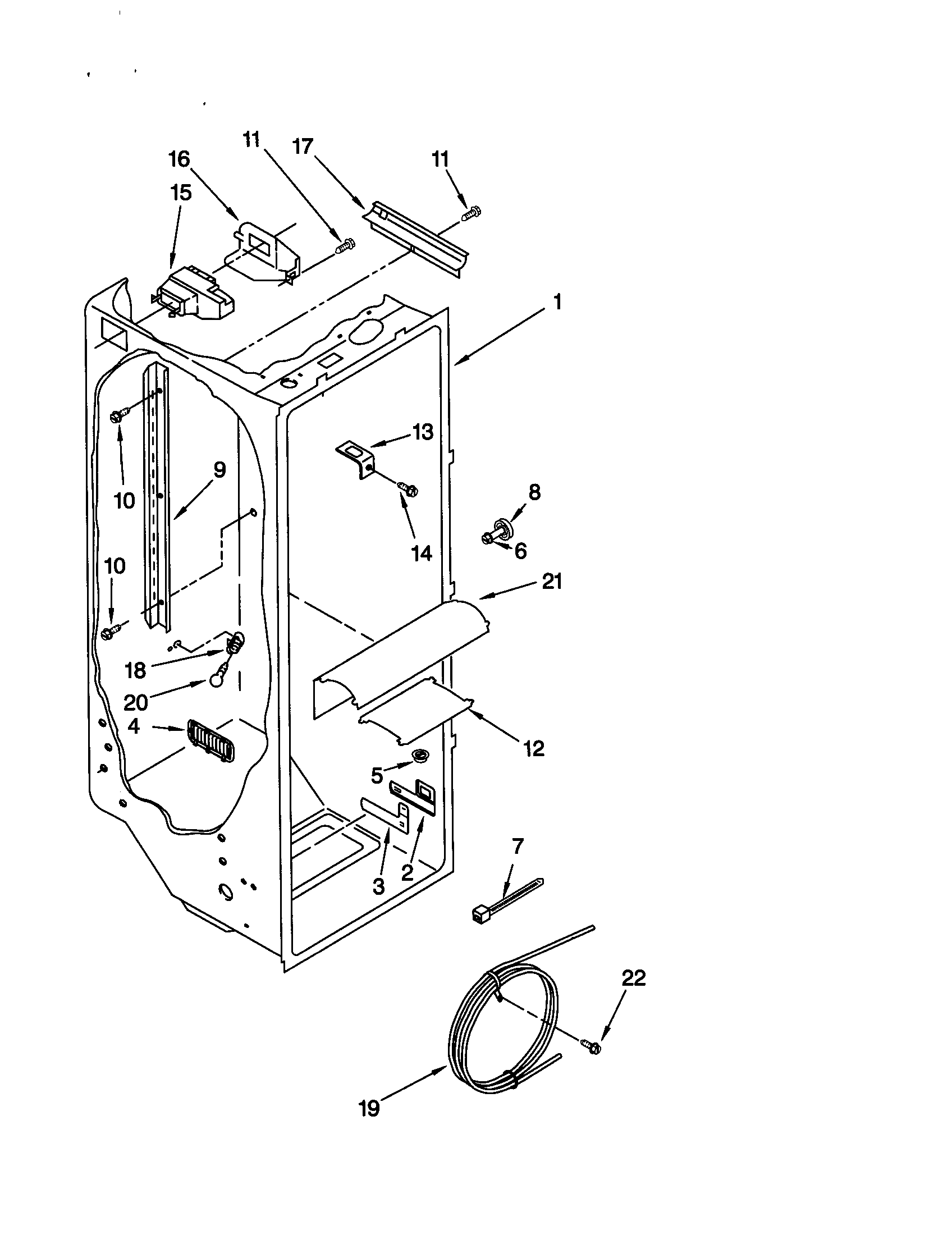 Kenmore 10650784000 refrigerator liner diagram
