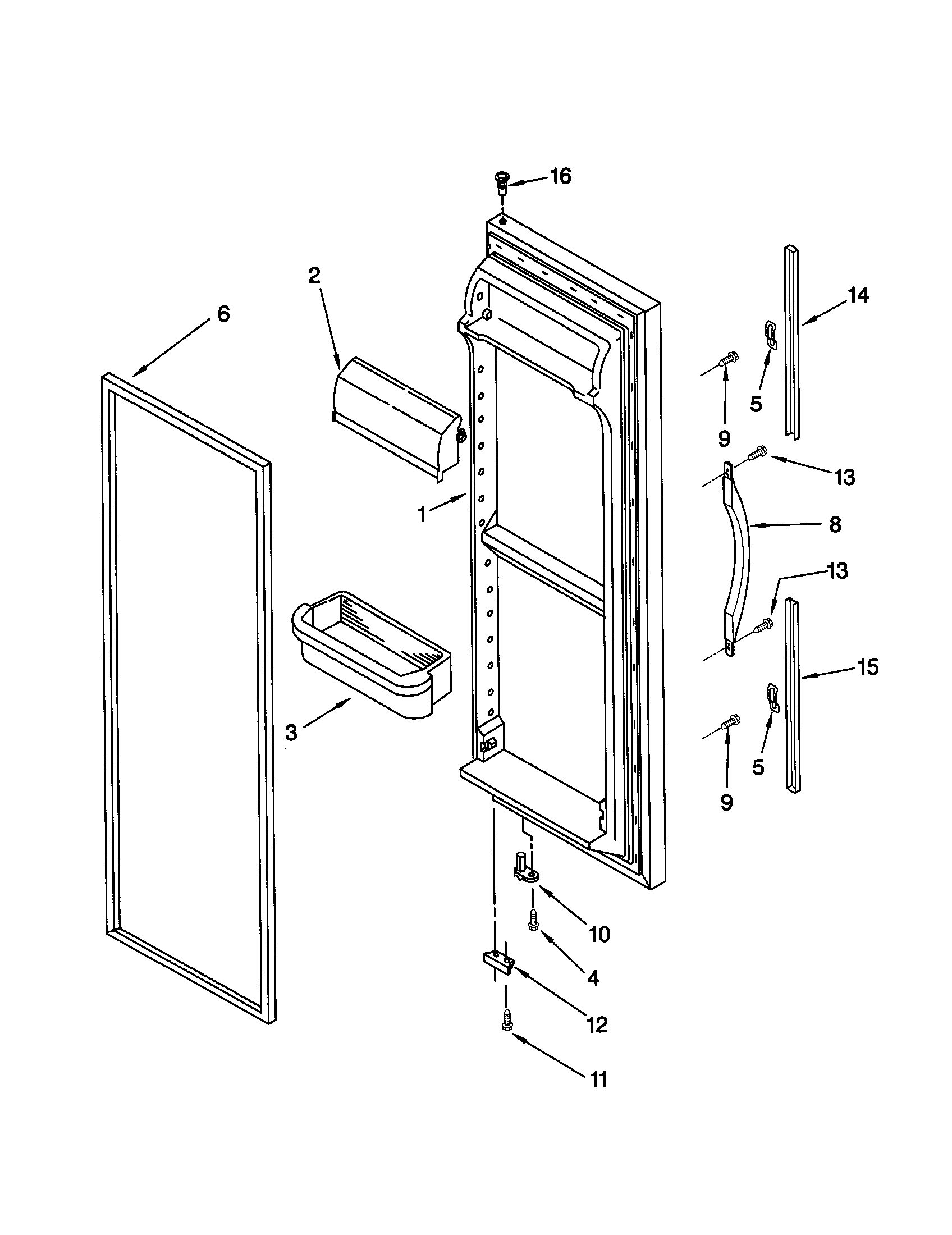 Kenmore 10650784000 refrigerator door diagram