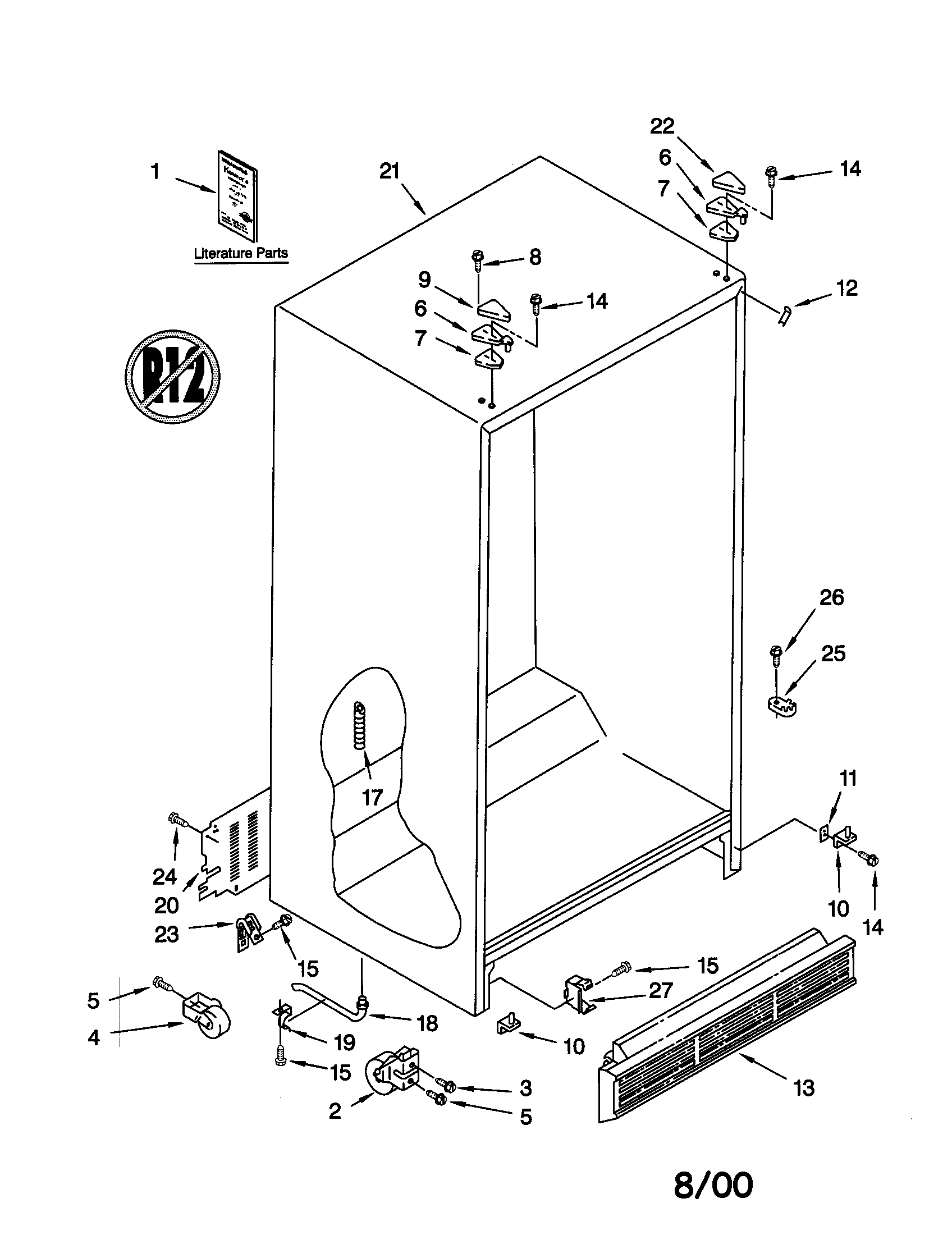 Kenmore 10650512002 cabinet diagram