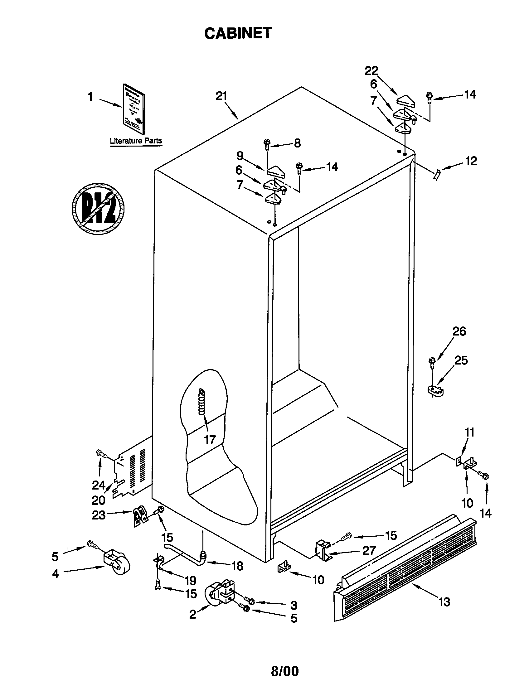 Kenmore 10659537992 cabinet diagram
