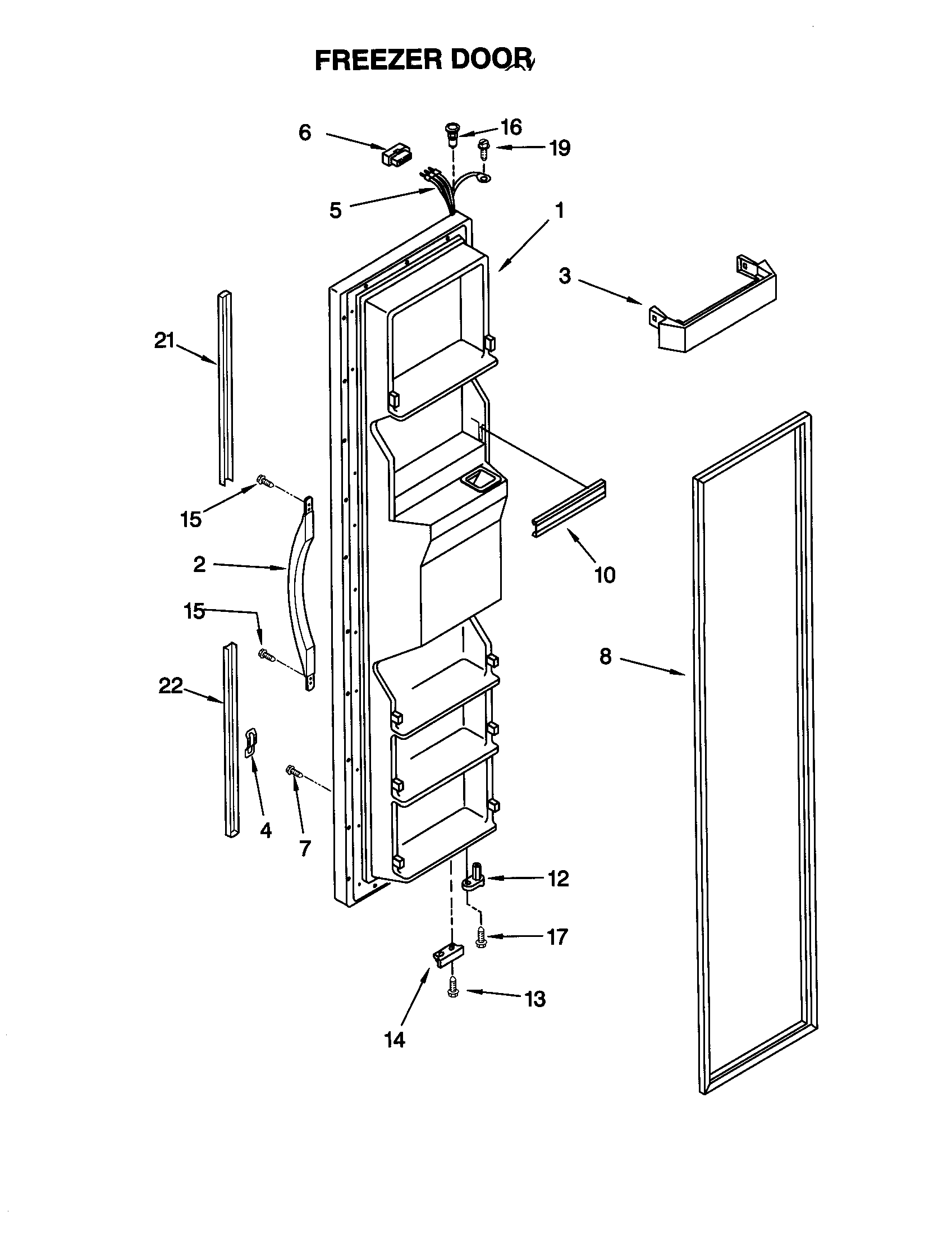 Kenmore 10659537992 freezer door diagram