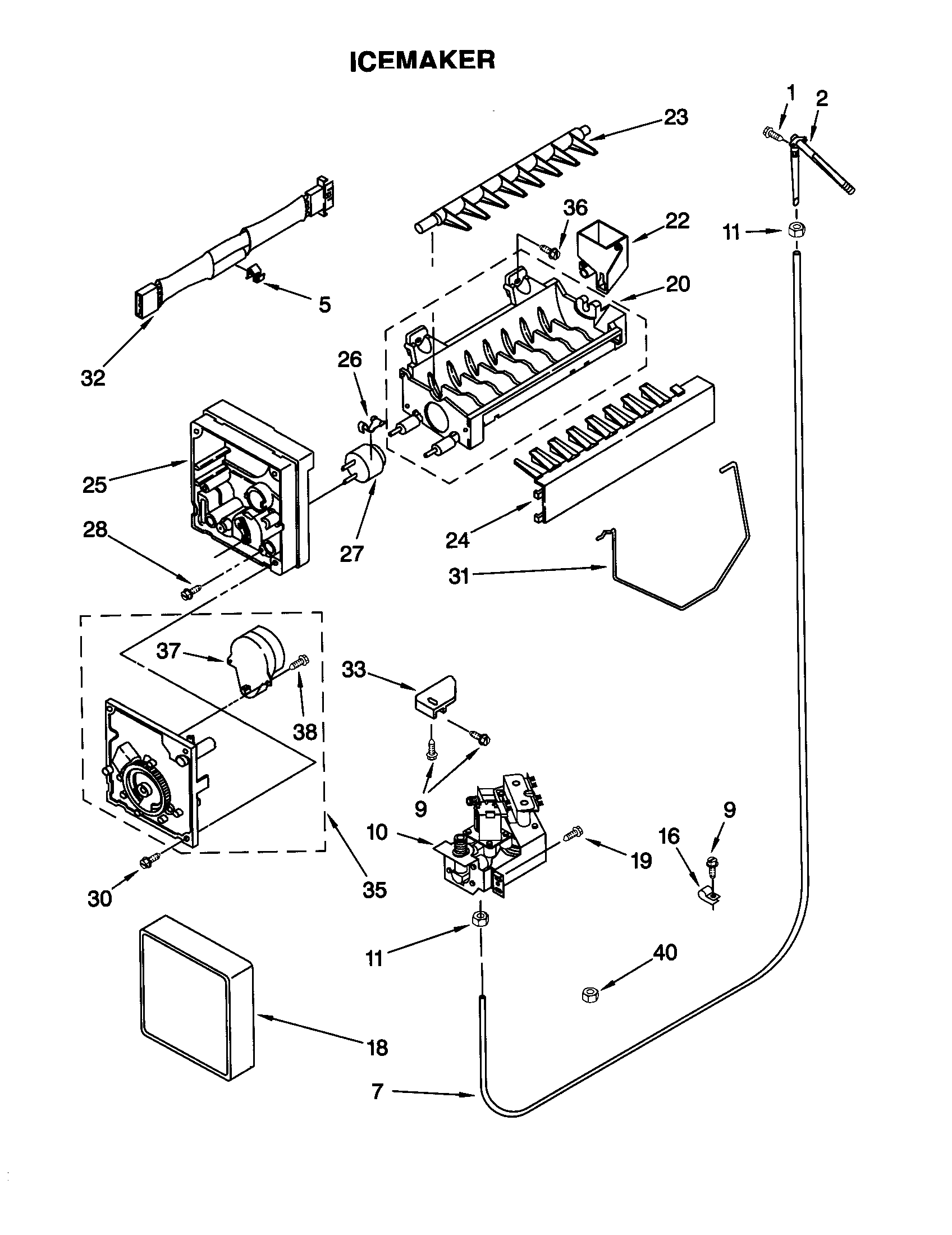 Kenmore 10659537992 icemaker diagram