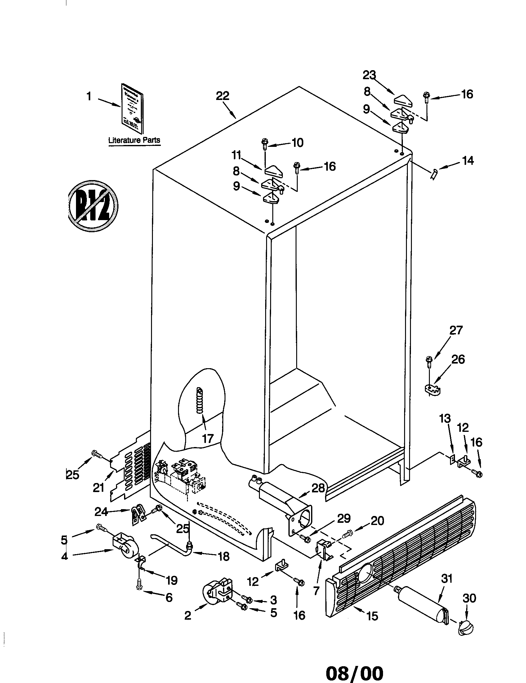 Kenmore 10650559001 cabinet diagram