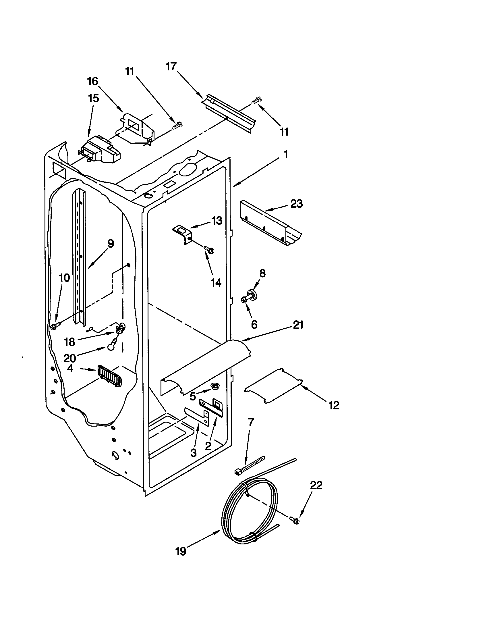 Kenmore 10650559001 refrigerator liner diagram