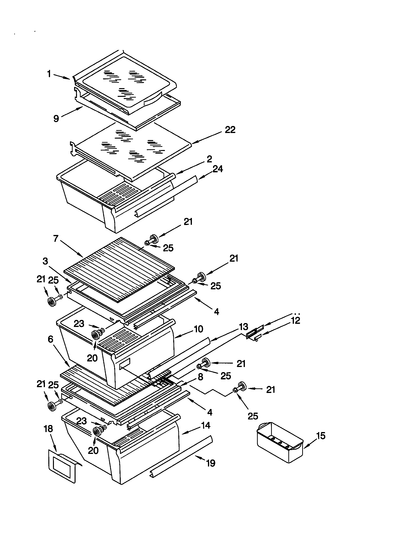 Kenmore 10650559001 refrigerator shelf diagram