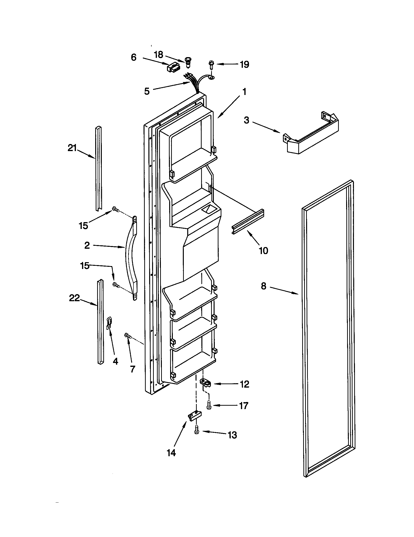 Kenmore 10650559001 freezer door diagram