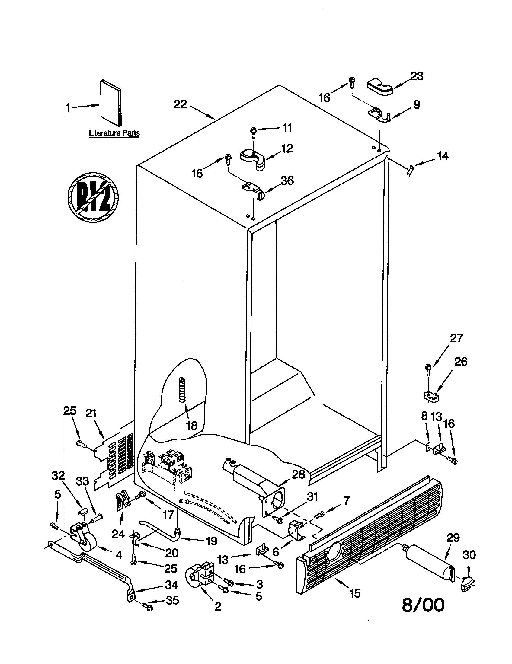Kenmore Elite 10650792001 cabinet diagram