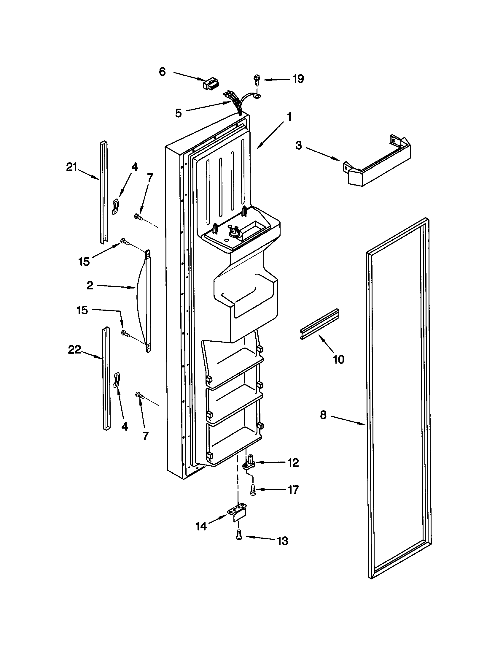 Kenmore Elite 10650792001 freezer door diagram
