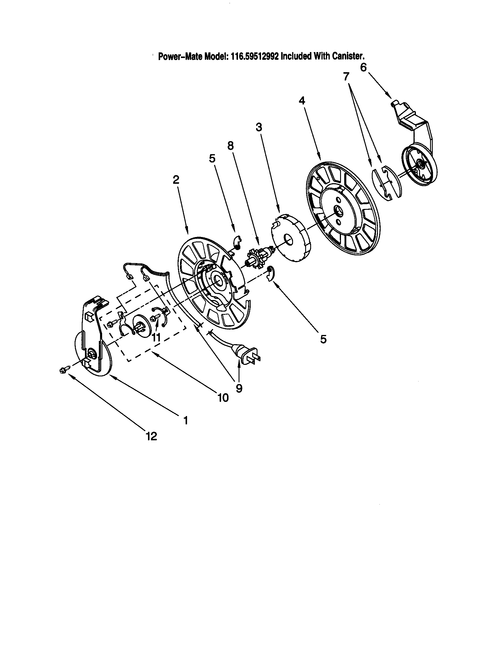 Kenmore 11629512992 power cord reel diagram