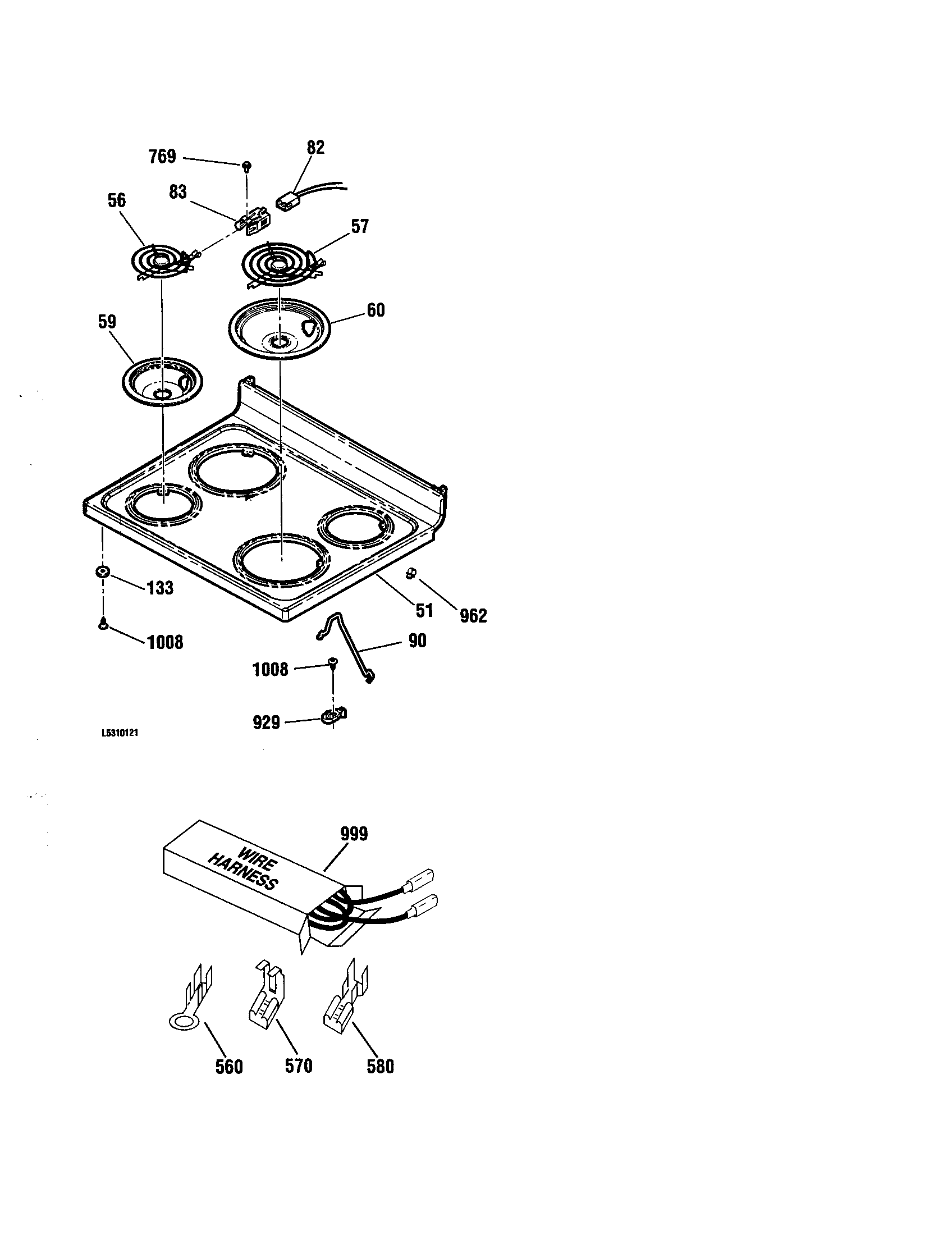 Kenmore 91192488992 maintop/wiring components diagram