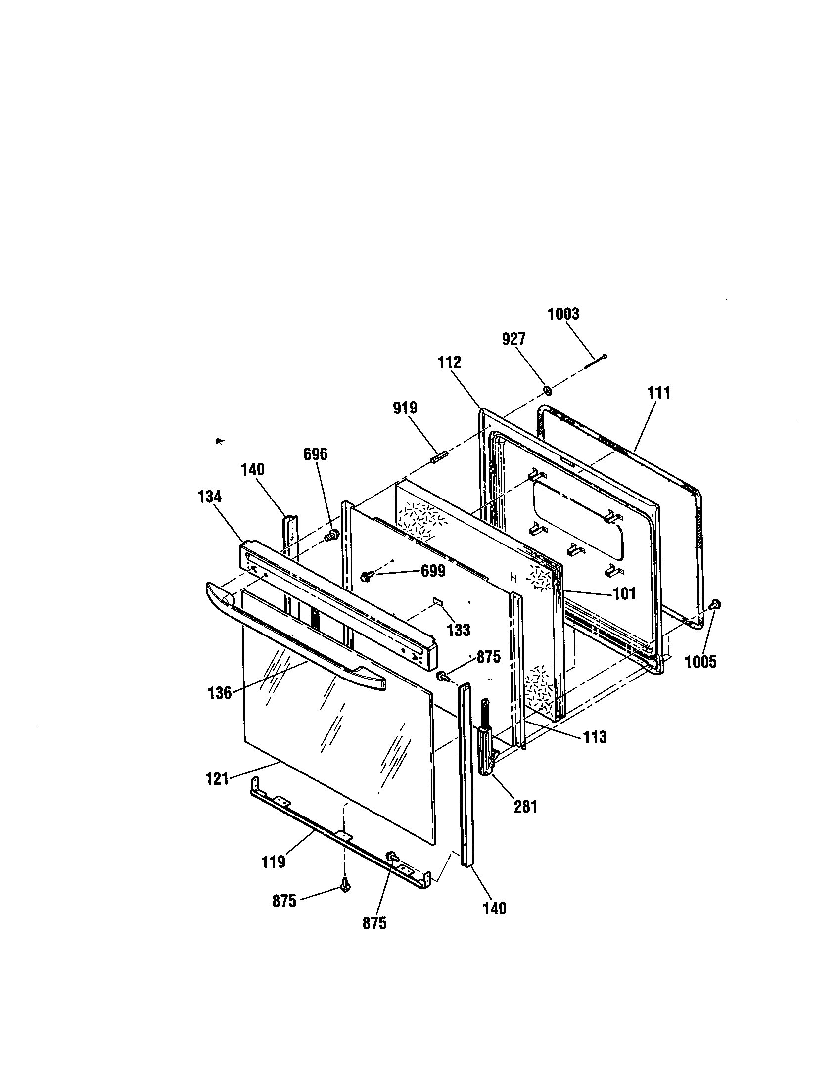 Kenmore 91192408992 door diagram