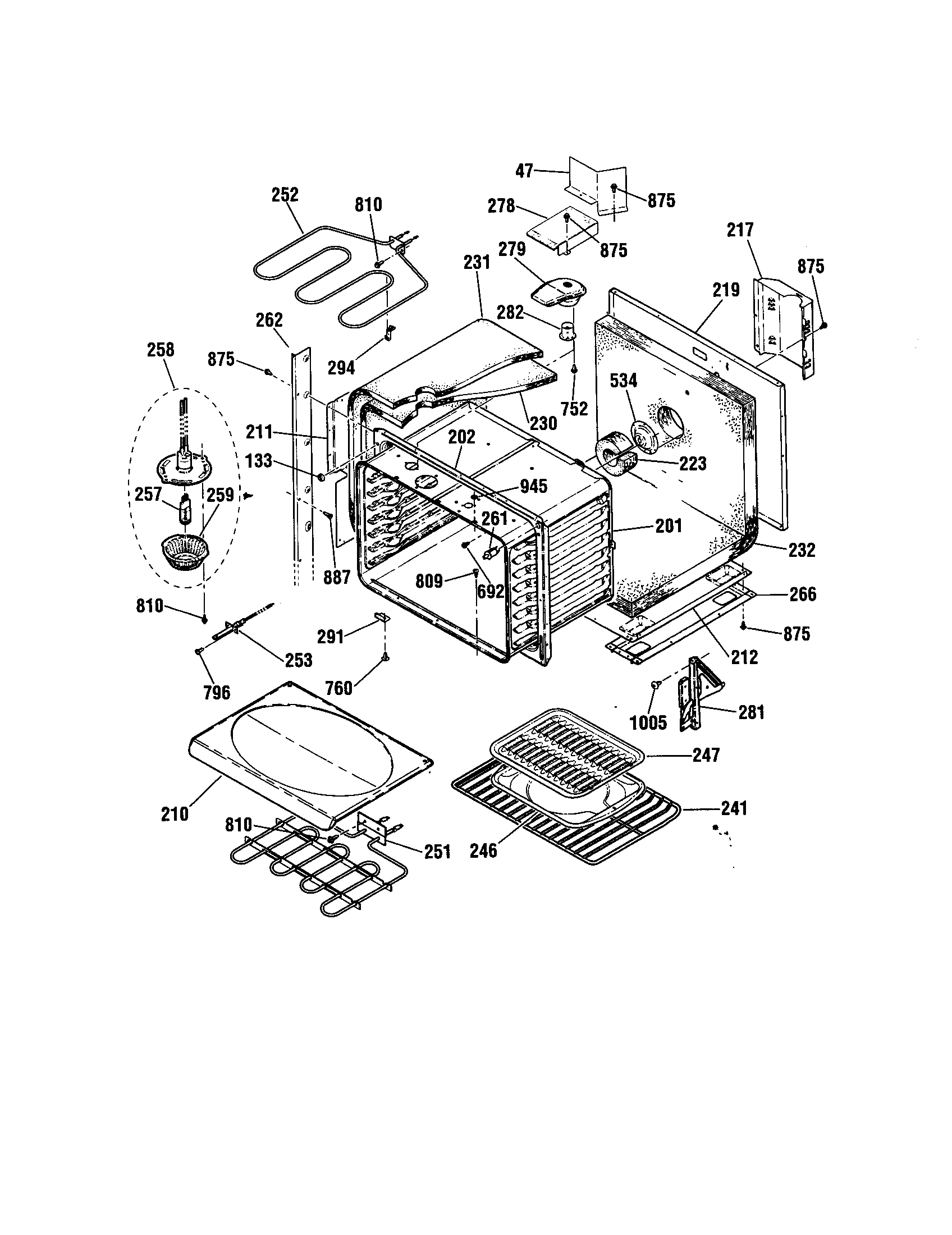 Kenmore Elite 91149013992 upper body diagram