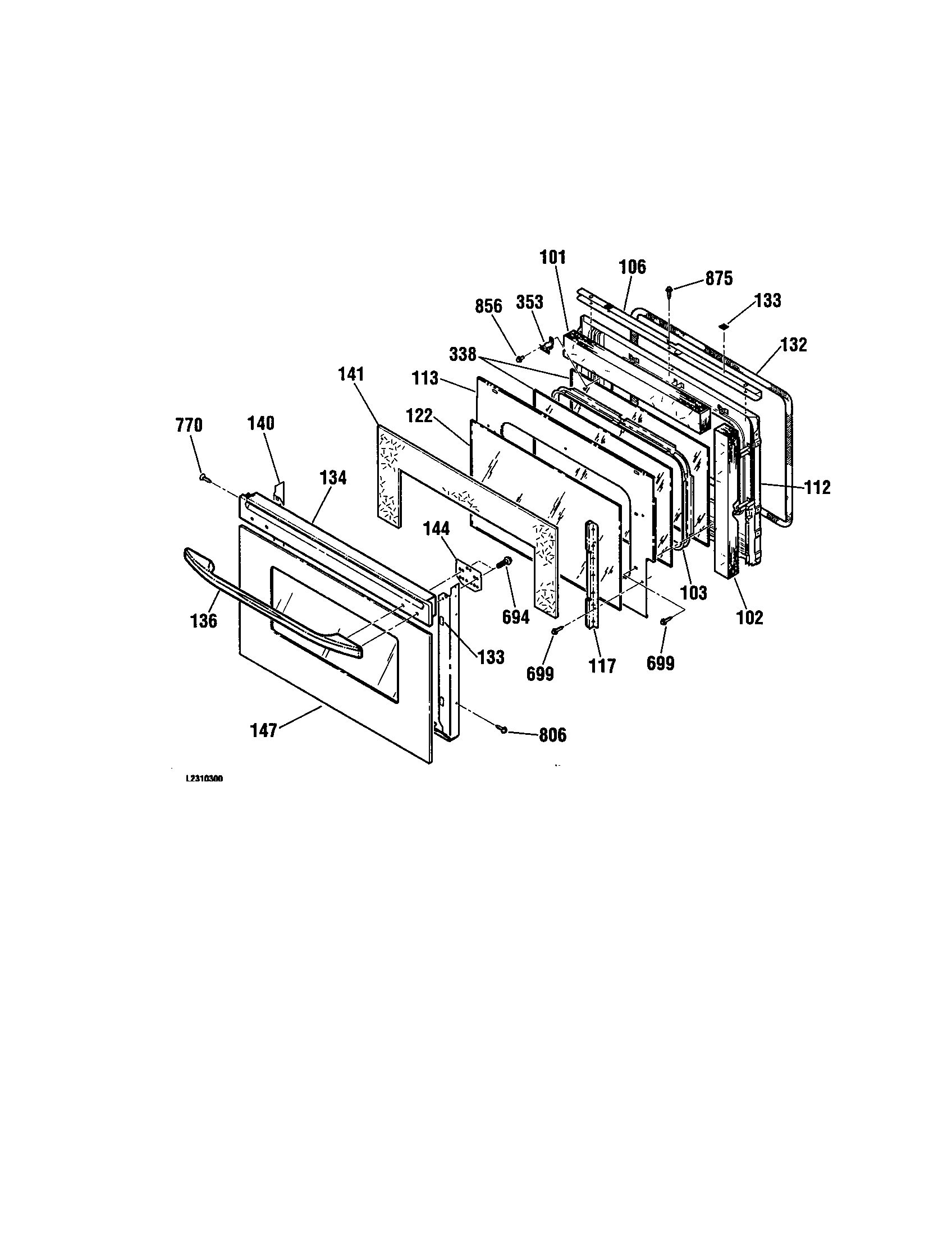Kenmore Elite 91149013992 door diagram