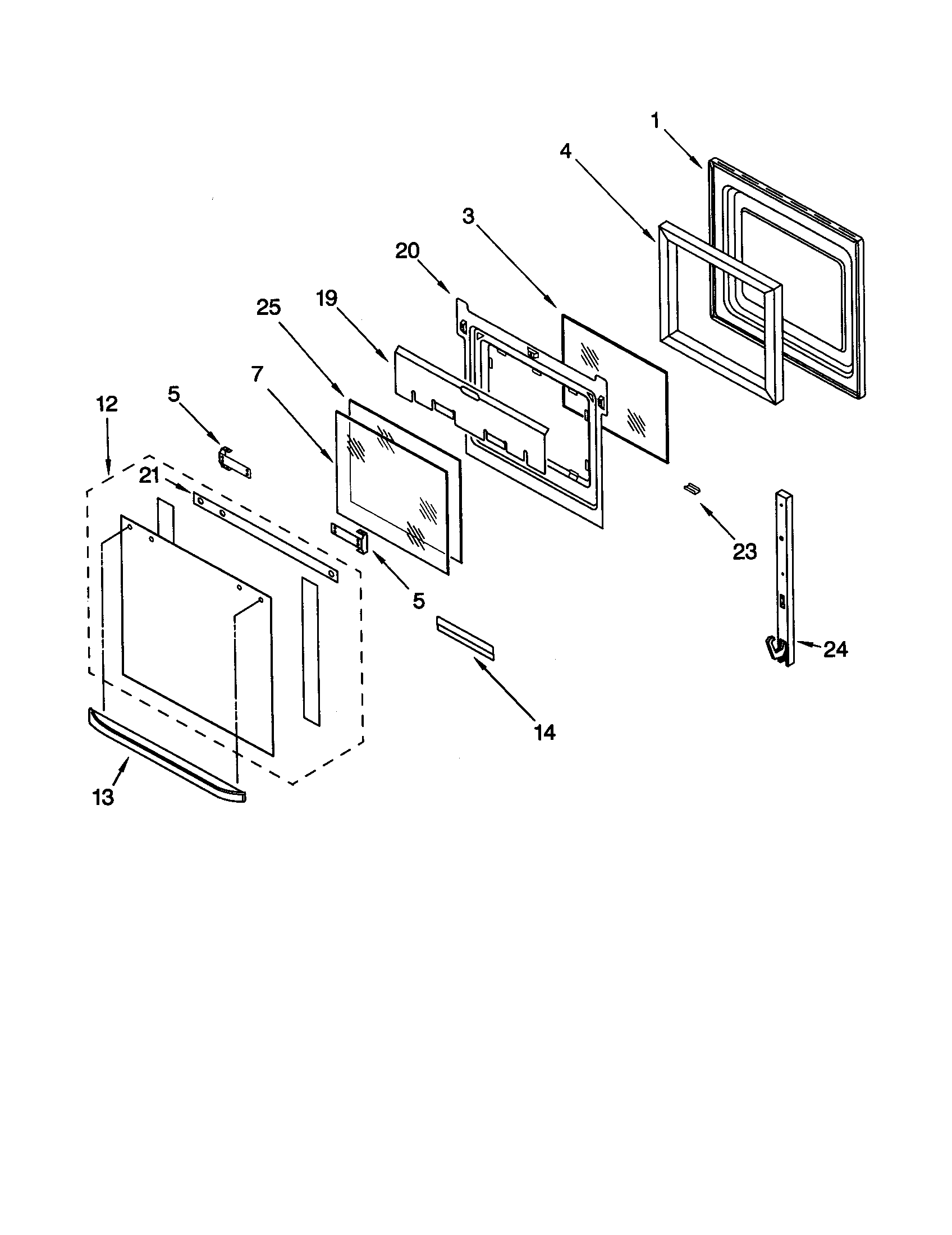Whirlpool GBS277PDS4 oven door diagram