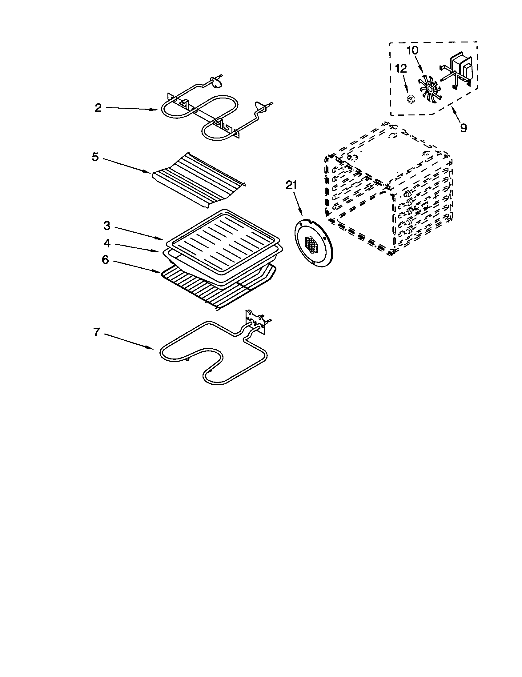 Whirlpool GBS277PDS4 internal oven diagram