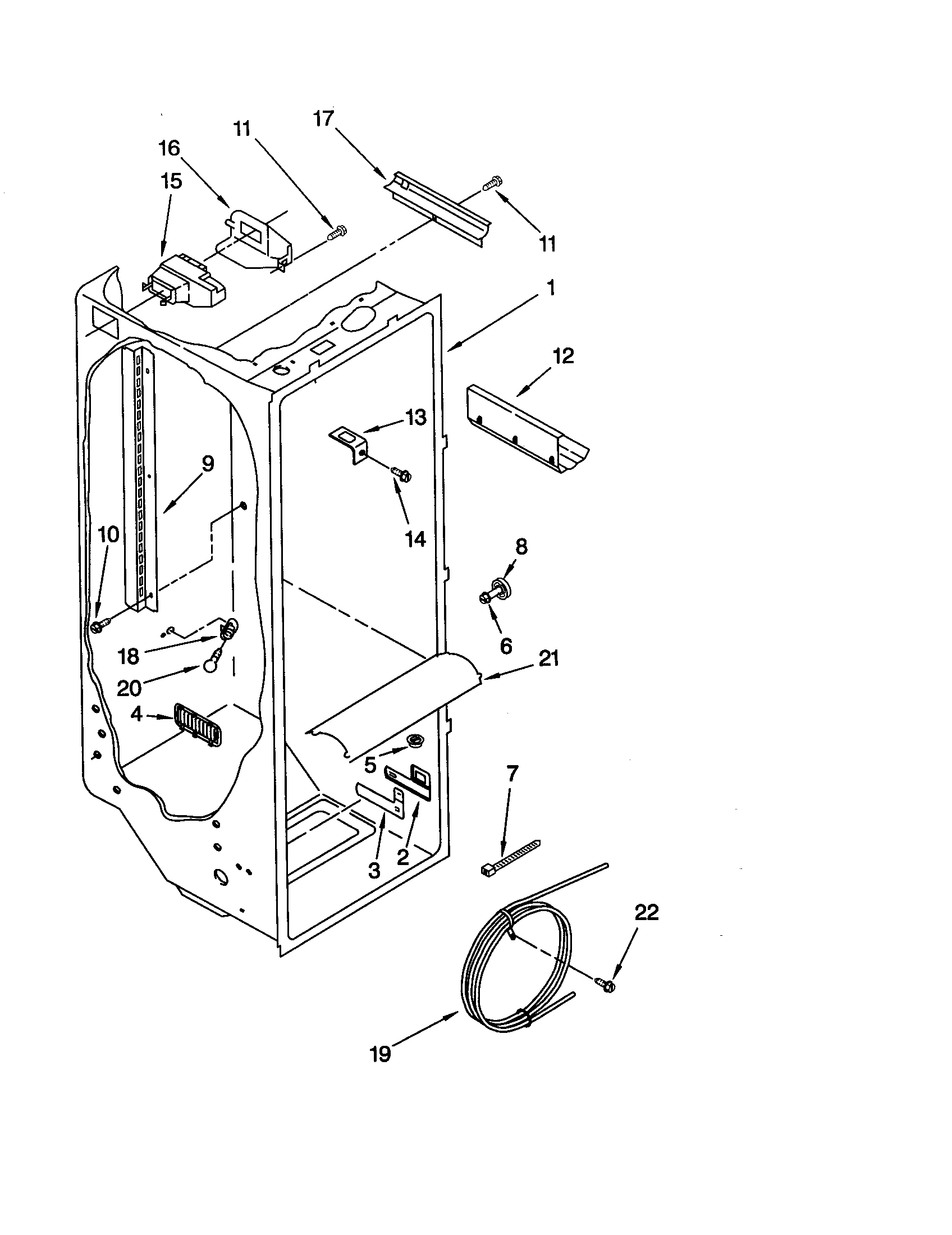 Whirlpool GD22DFXFT02 refrigerator liner diagram