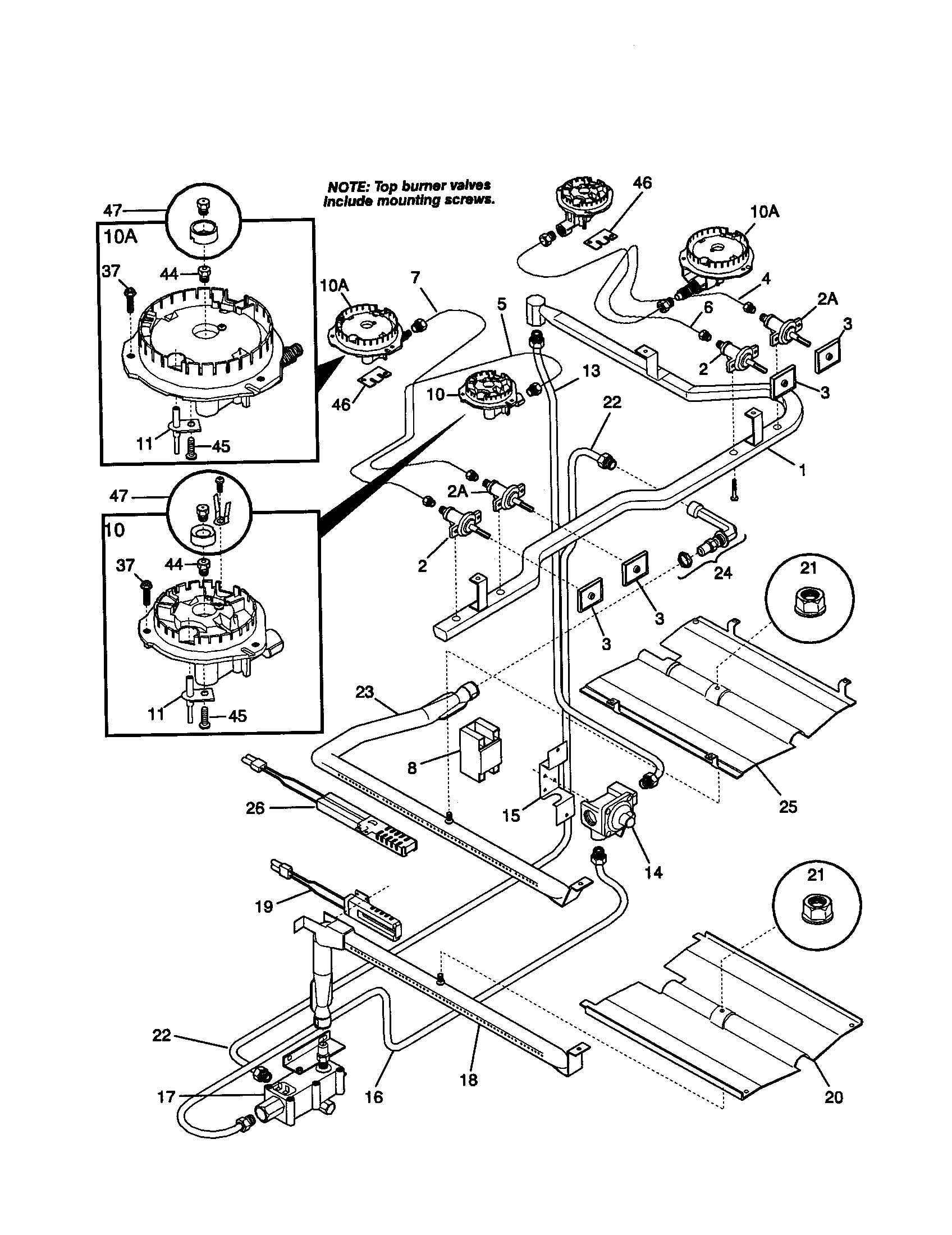 Frigidaire FGF379WECP burner diagram