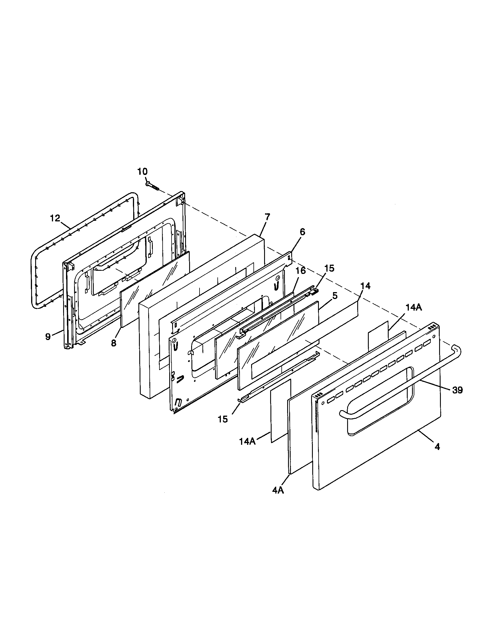 Frigidaire FGF379WECP door diagram