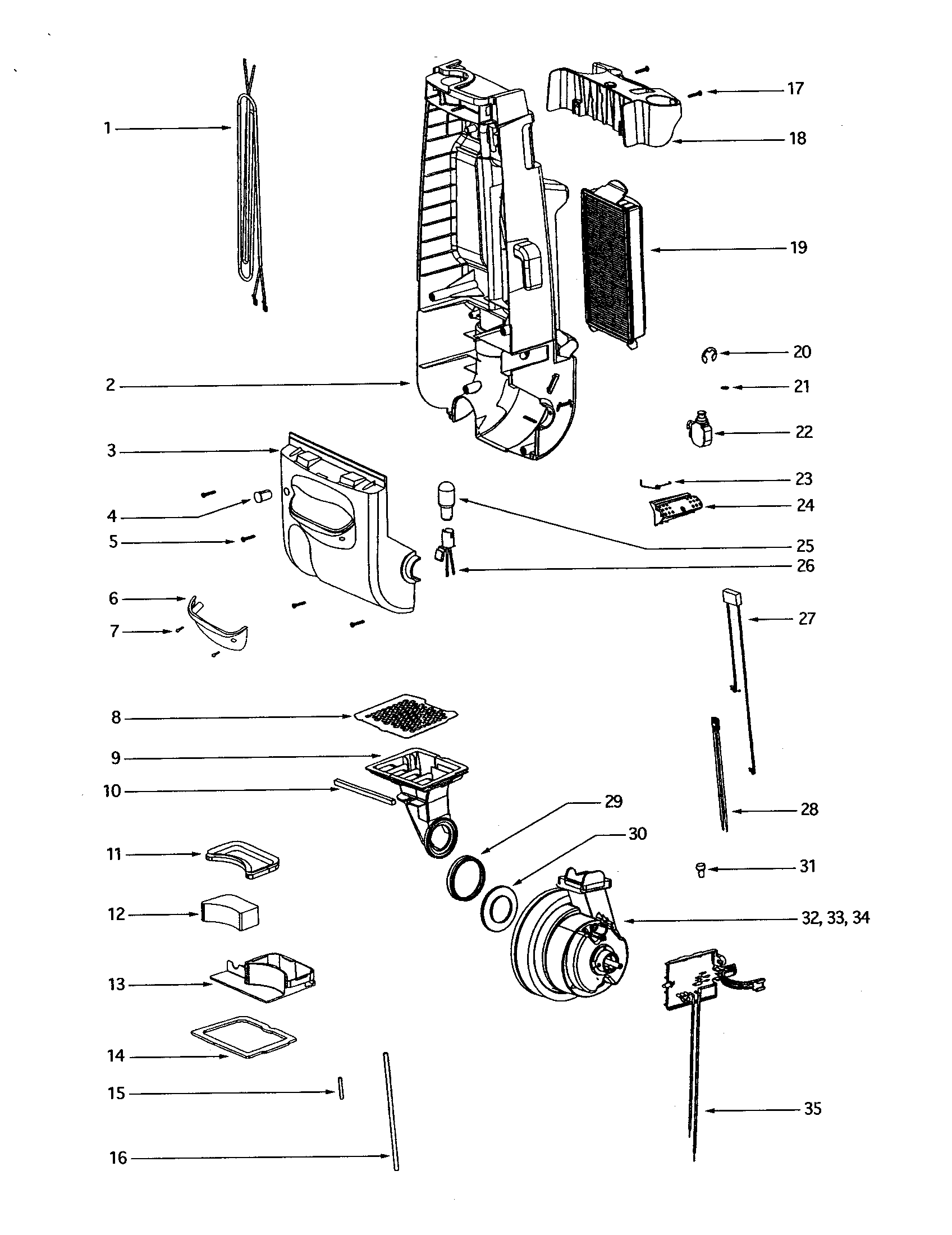 Eureka 4685AT rear housing diagram