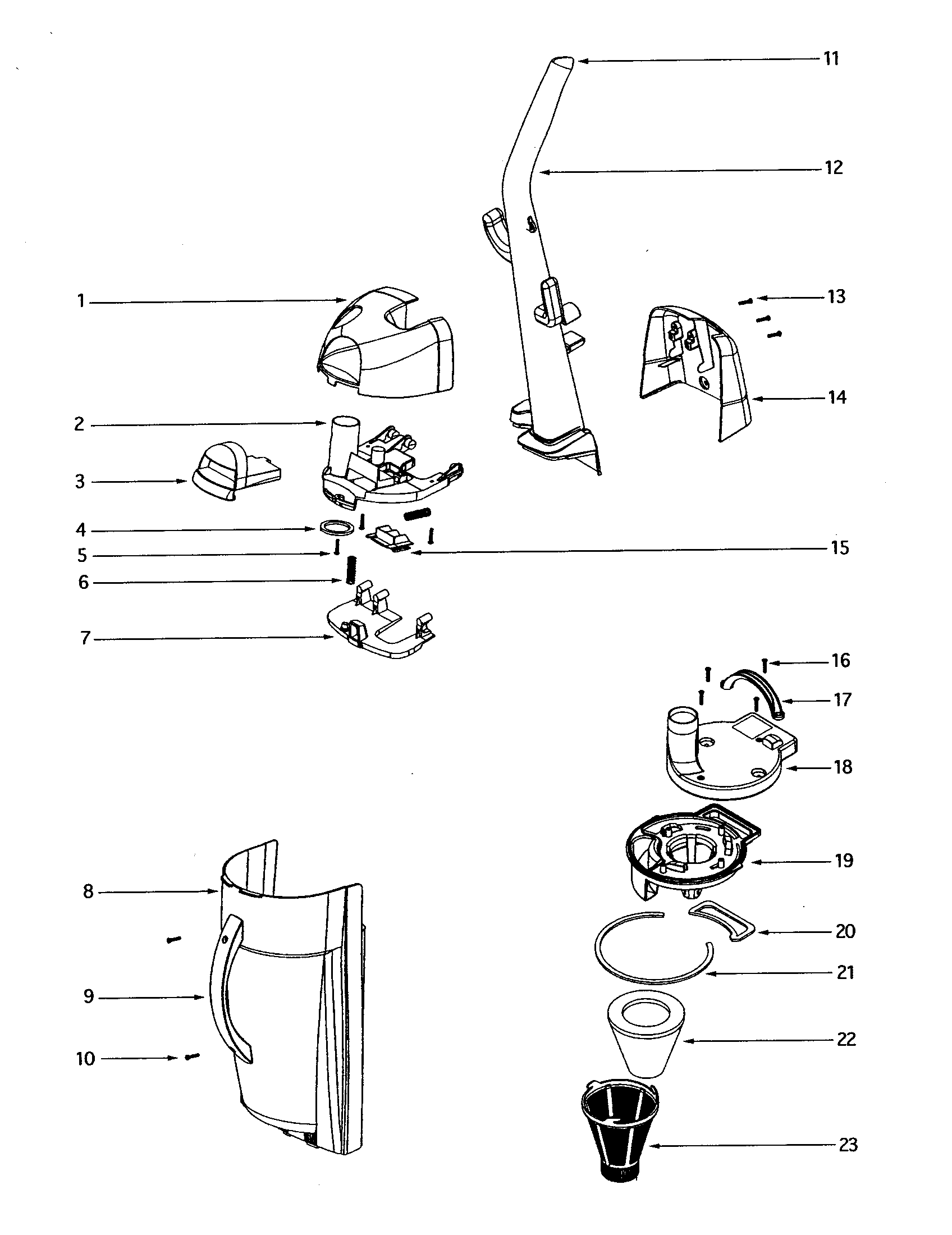 Eureka 4685AT handle diagram