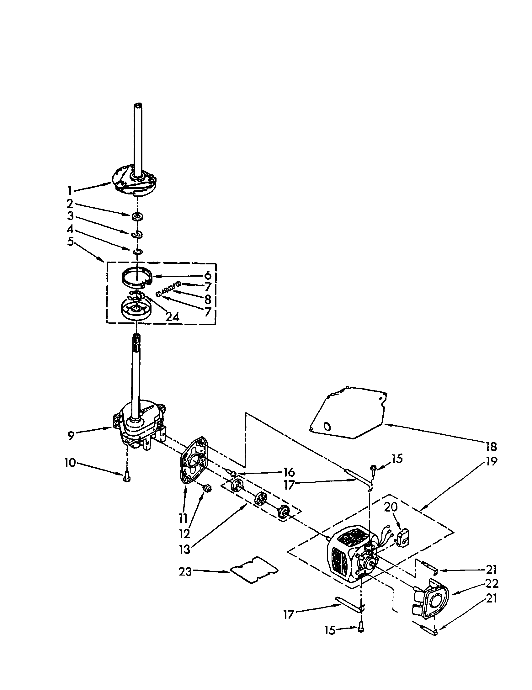 Kenmore 11082874630 brake/clutch/gearcase/motor/pump diagram