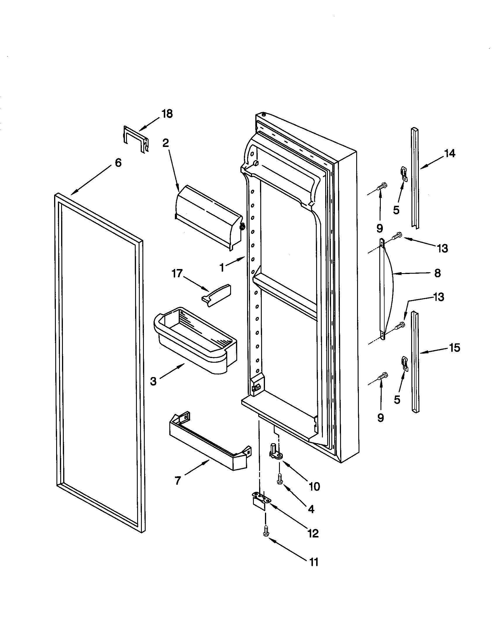 Kenmore Elite 10650592002 refrigerator door diagram