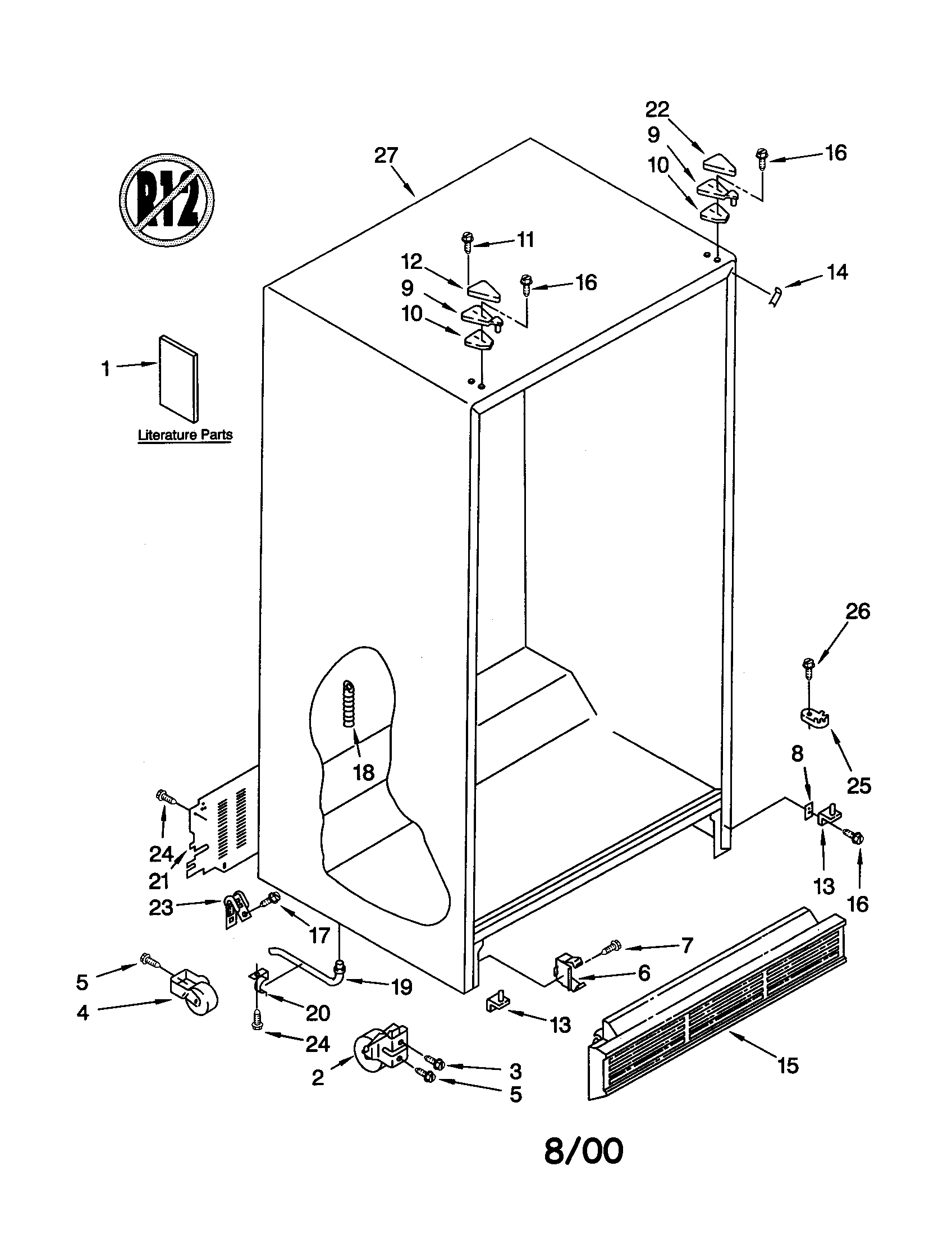 Whirlpool ED22GWXFW01 cabinet diagram