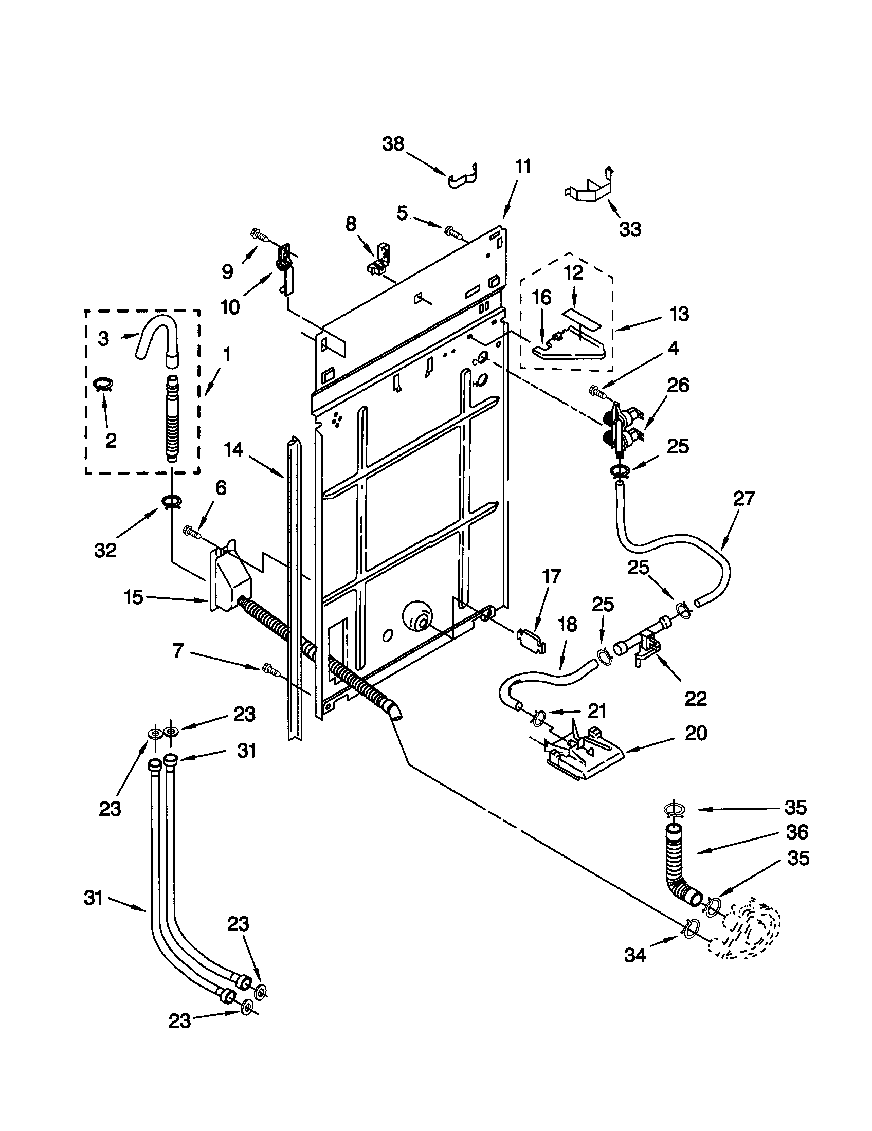 Kenmore 11020956993 rear panel diagram