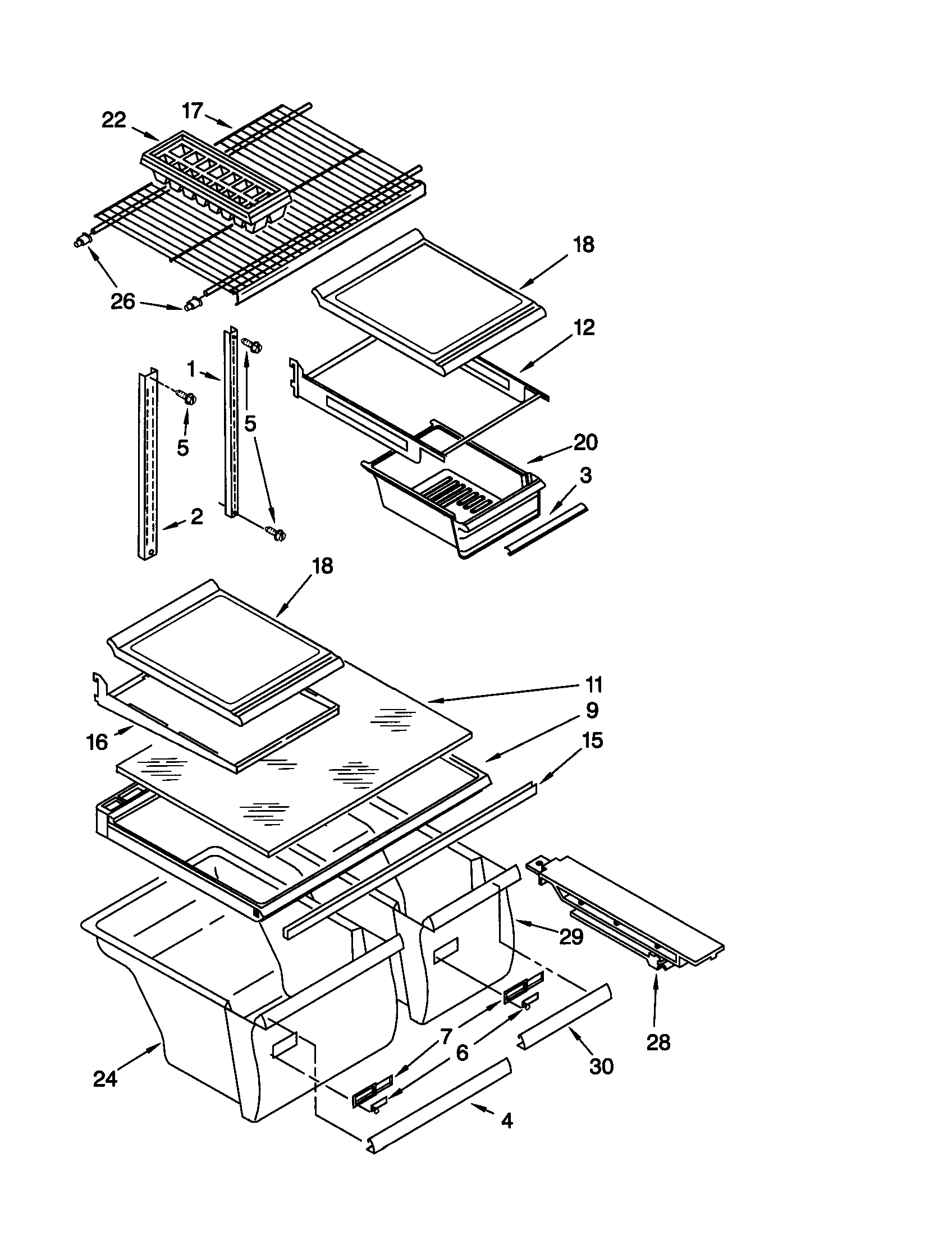 Kenmore 10661892001 shelf diagram