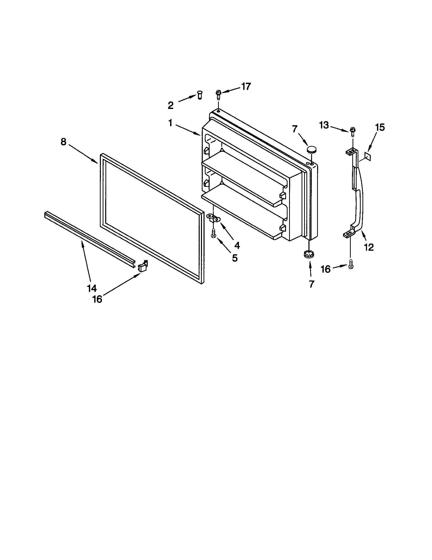 Kenmore 10660872991 freezer door diagram