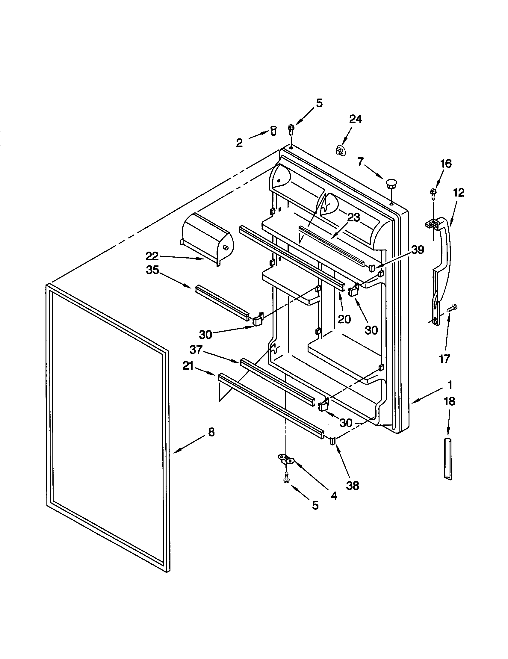 Kenmore 10660872991 refrigerator door diagram