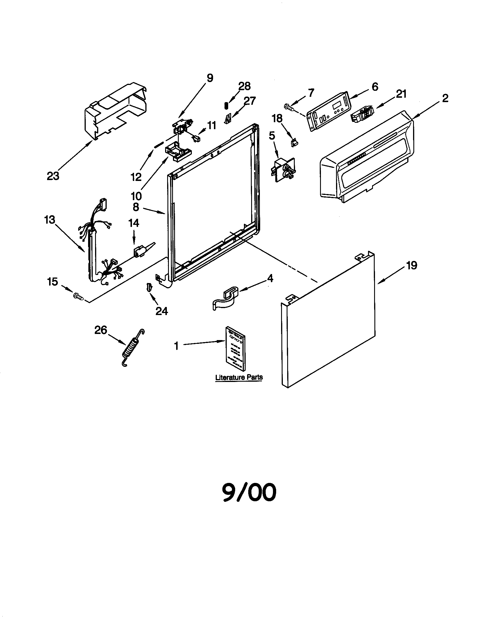Kenmore 66516862992 frame and console diagram