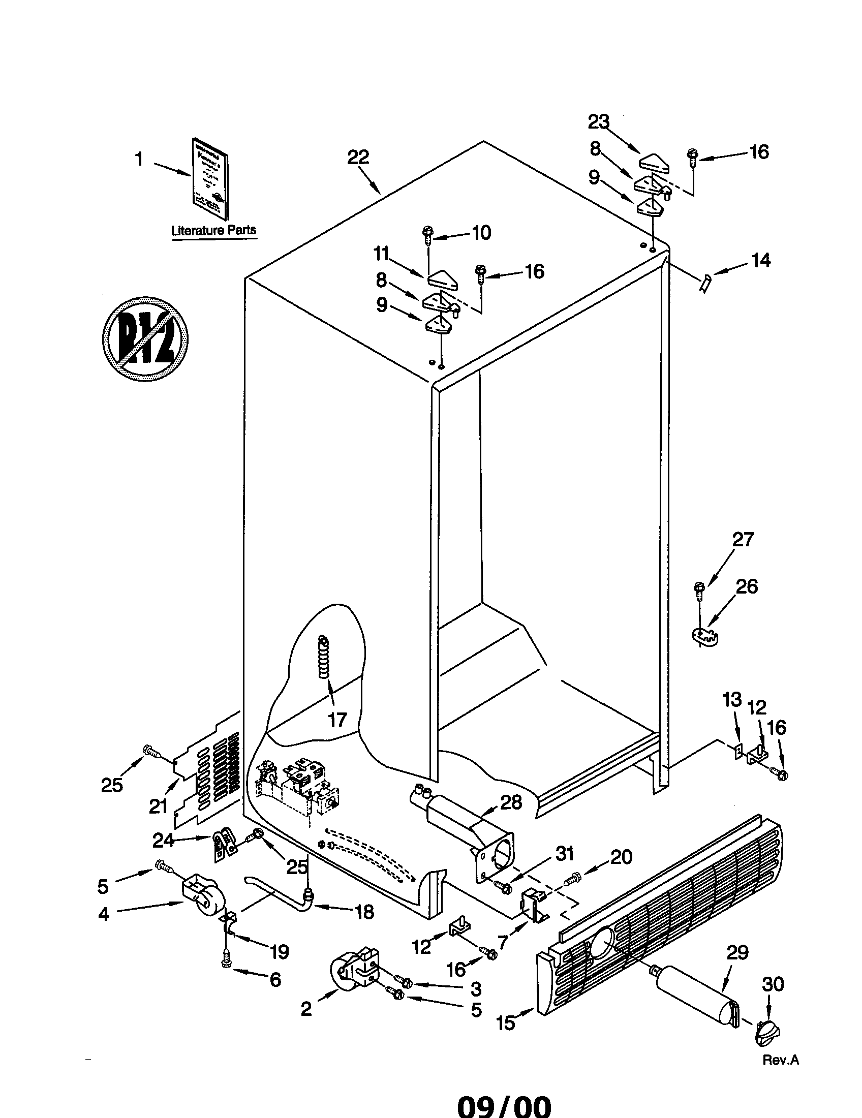 Kenmore 10659294993 cabinet diagram