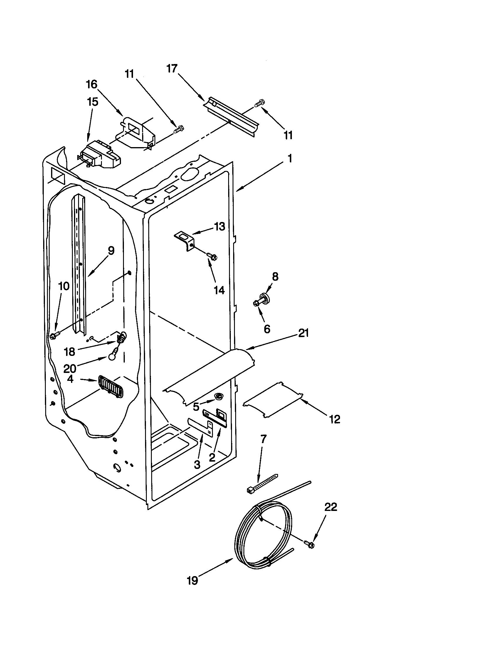Kenmore 10659294993 refrigerator liner diagram