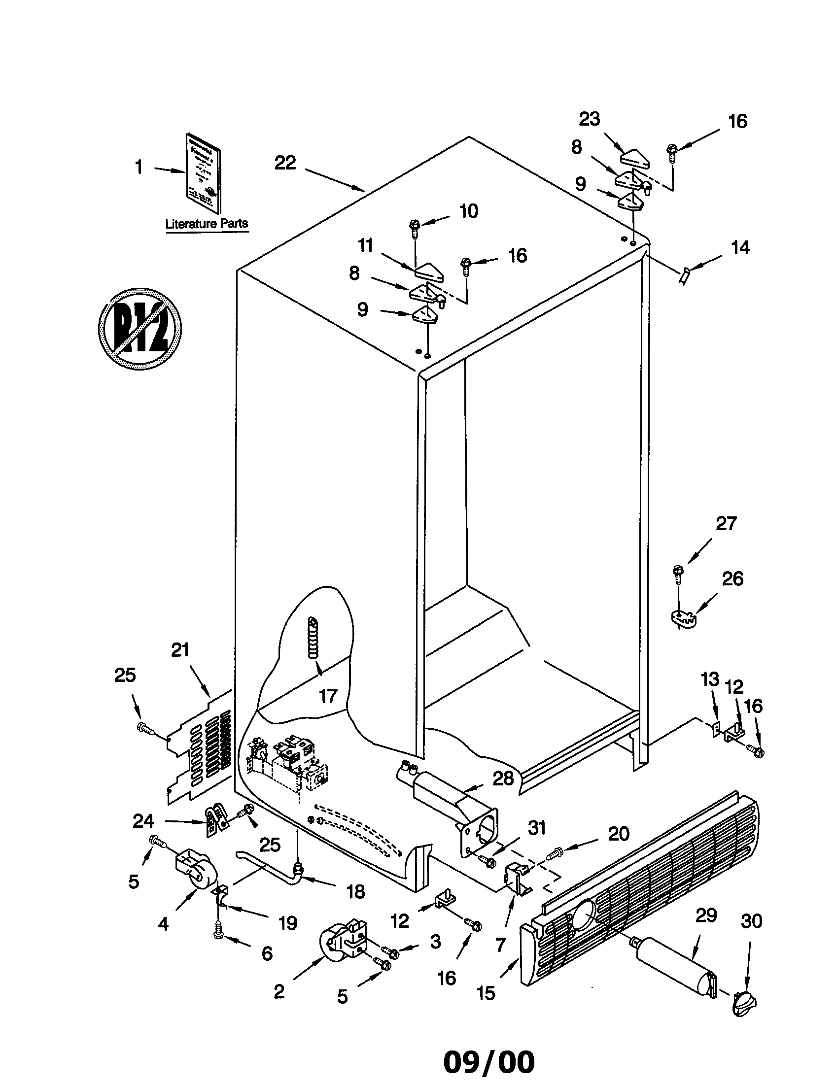 Kenmore 10659202992 cabinet diagram