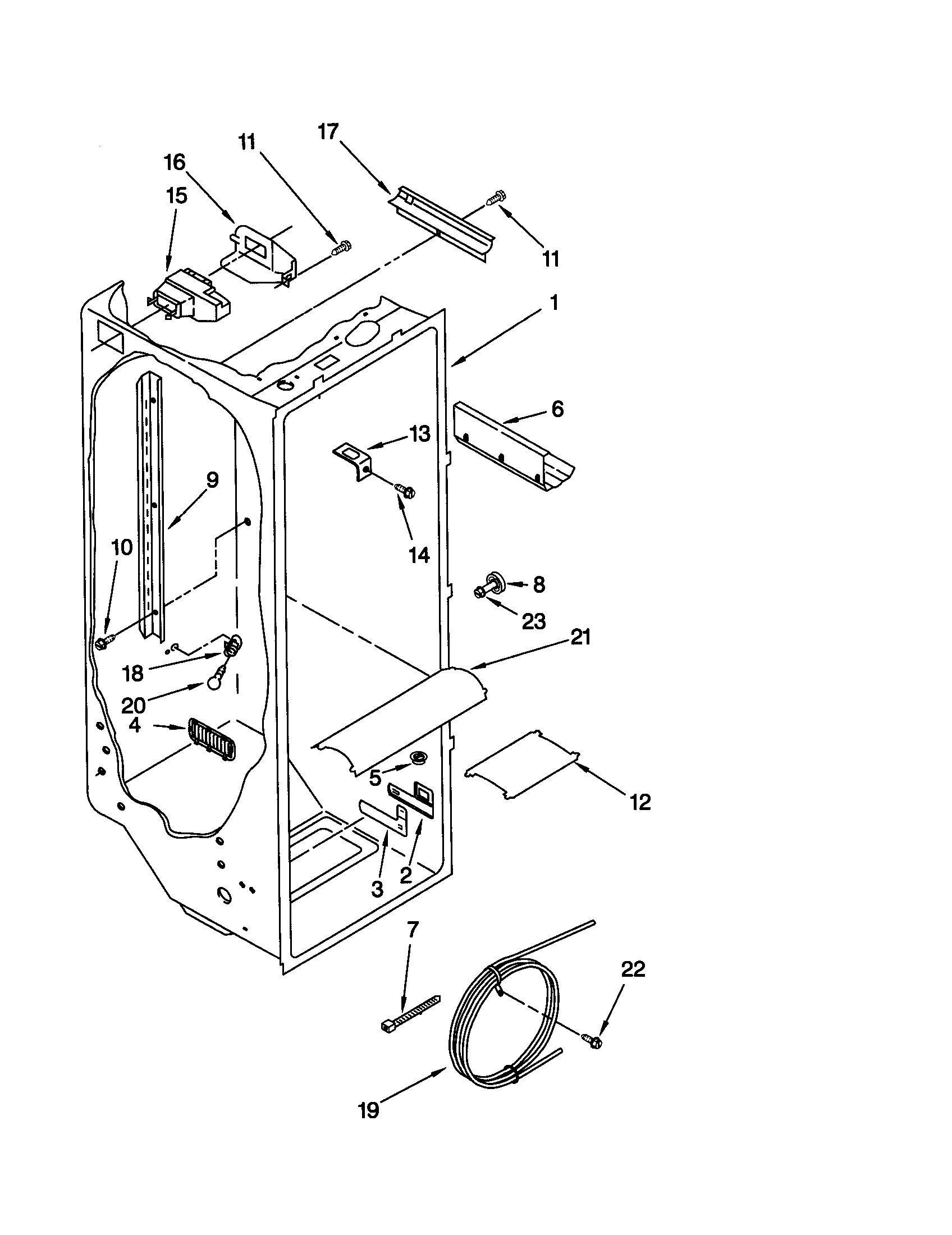 Kenmore 10659202992 refrigerator liner diagram