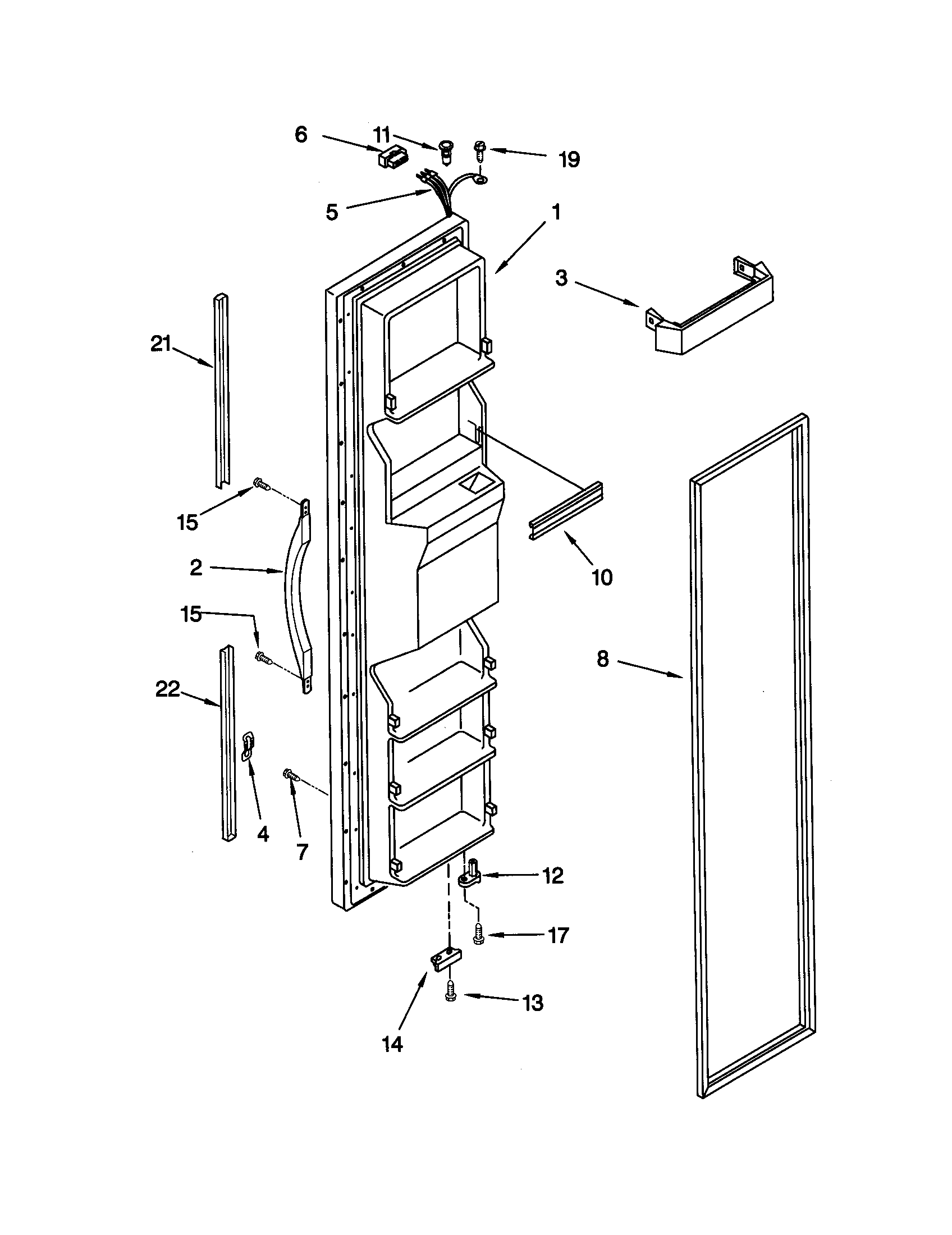 Kenmore 10659202992 freezer door diagram