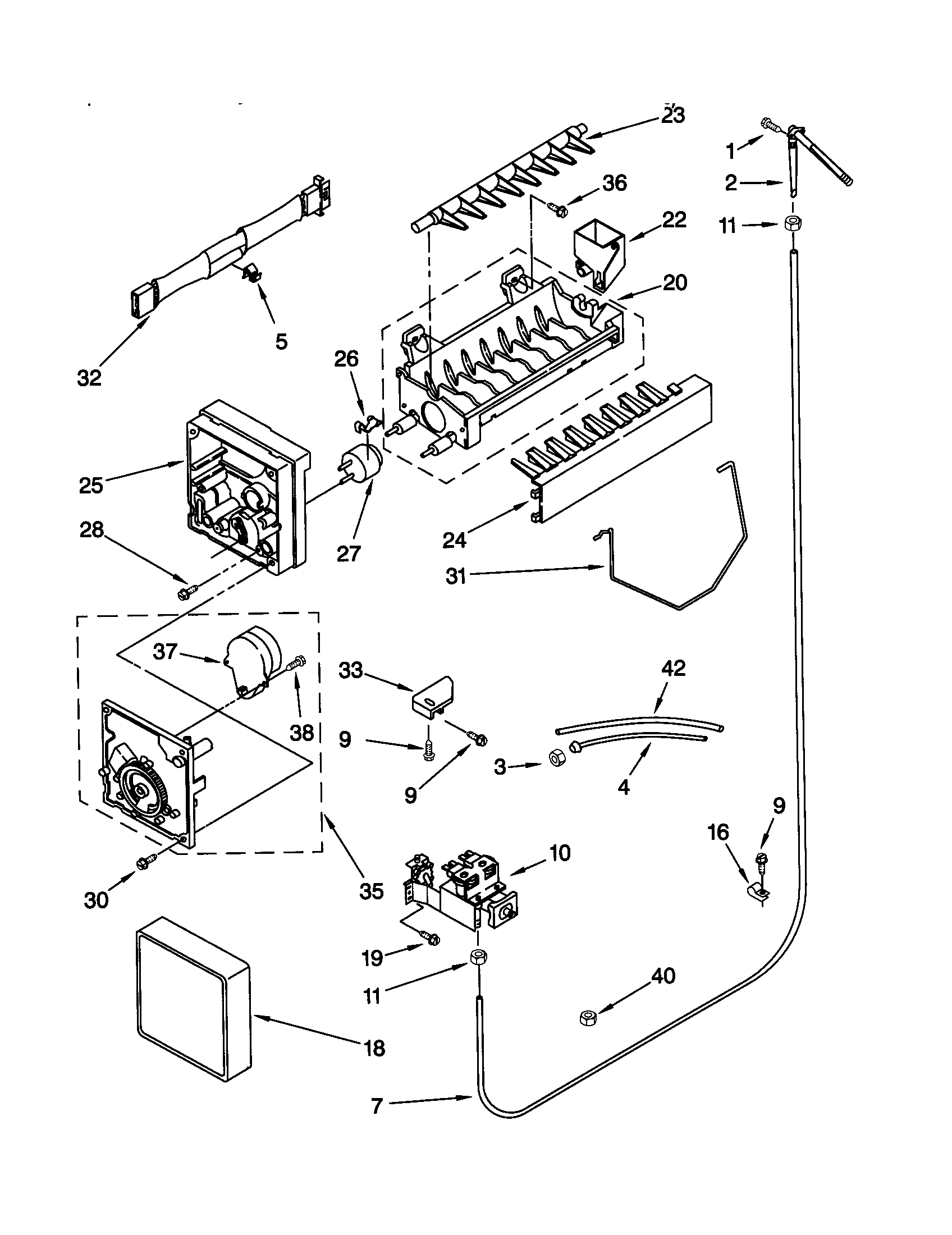 Kenmore 10659202992 icemaker diagram