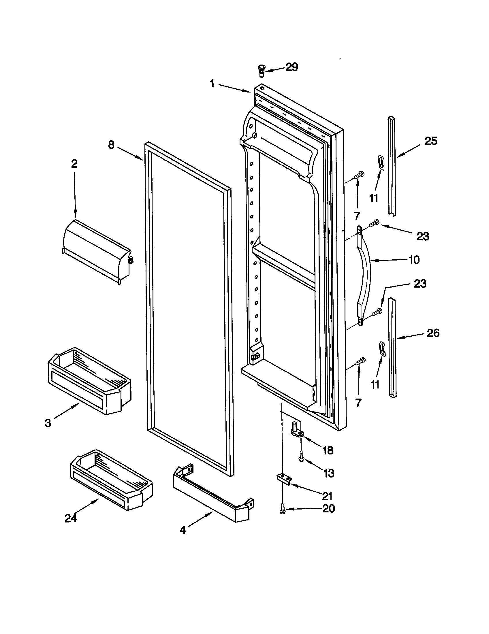 Kenmore 10659064993 refrigerator door diagram