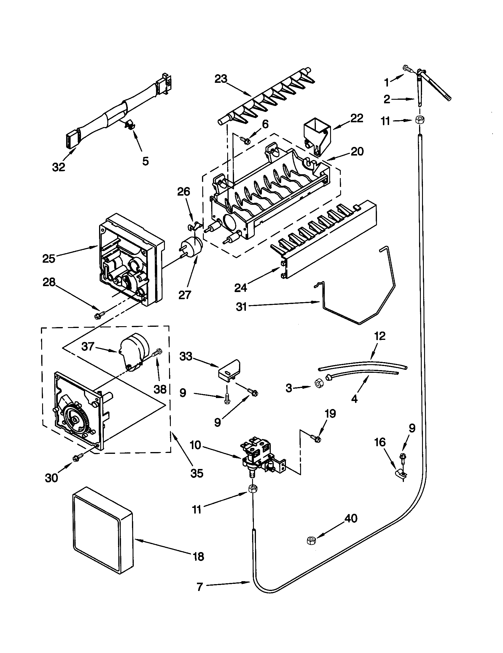 Kenmore 10659064993 icemaker diagram