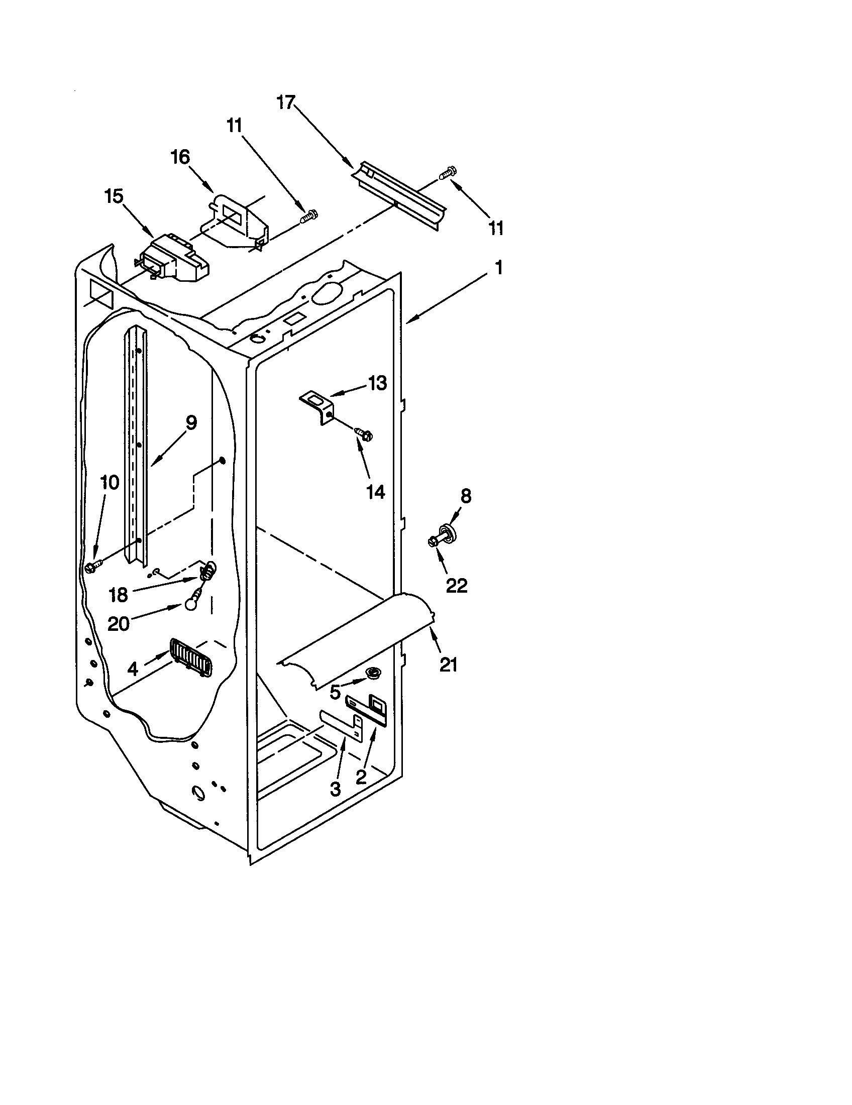 Kenmore 10648264893 refrigerator liner diagram