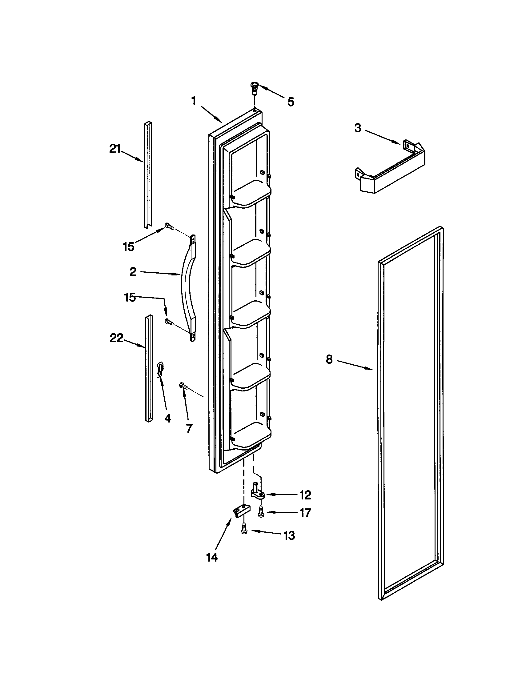 Kenmore 10648264893 freezer door diagram