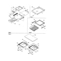 Amana ART2129ABR-PART2129AB0 shelving and crisper frame diagram