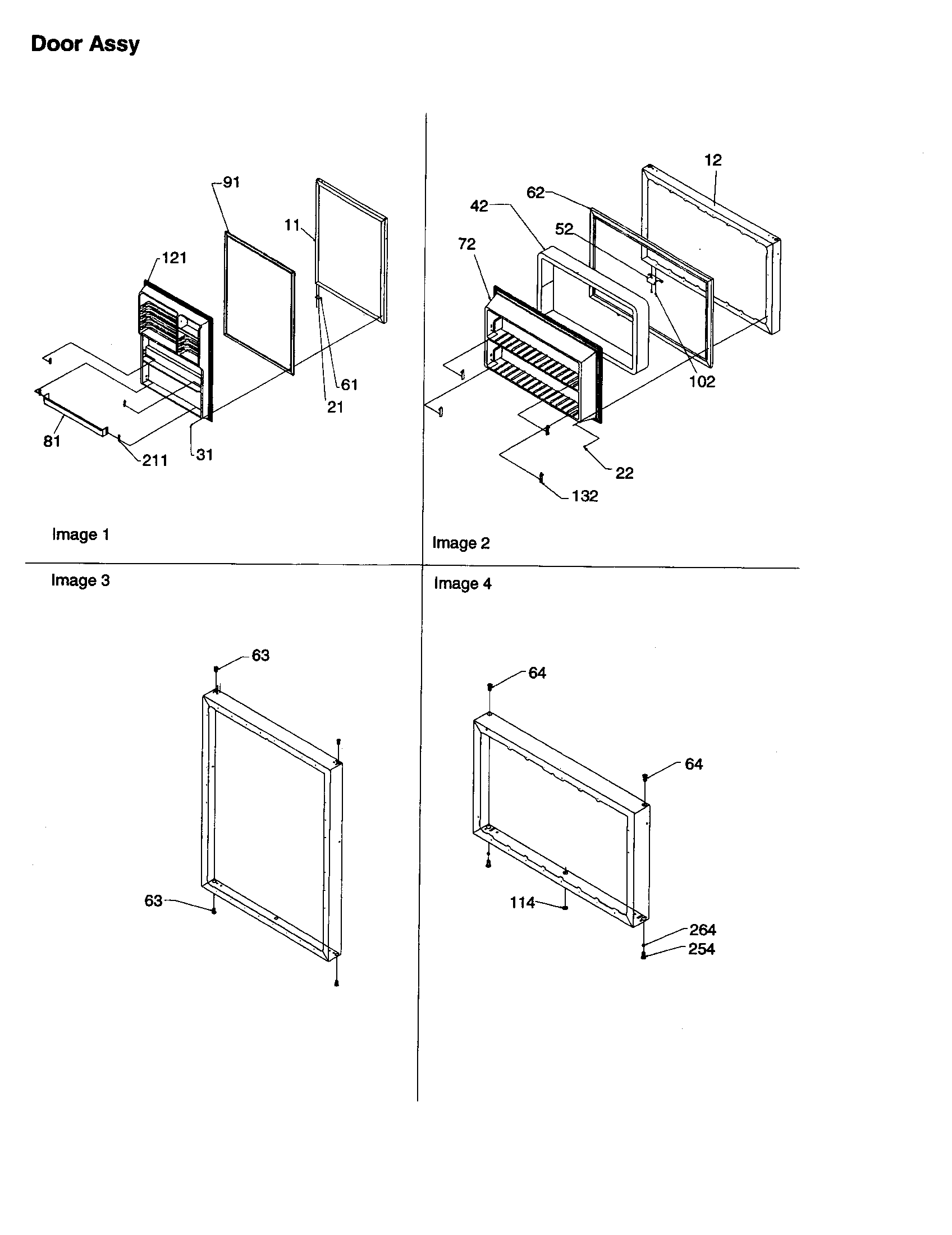 Amana ART2129ACR-PART2129AC0 door assembly diagram