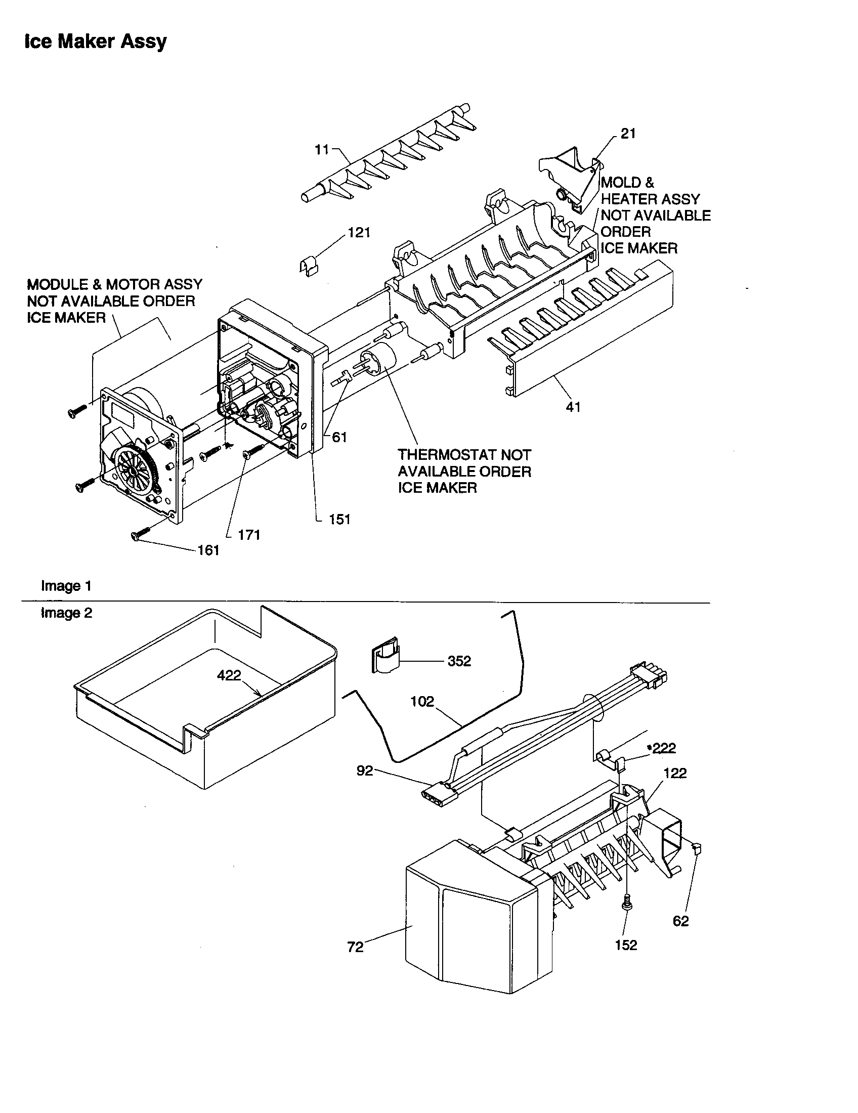 Amana ART2129ACR-PART2129AC0 ice maker assembly diagram