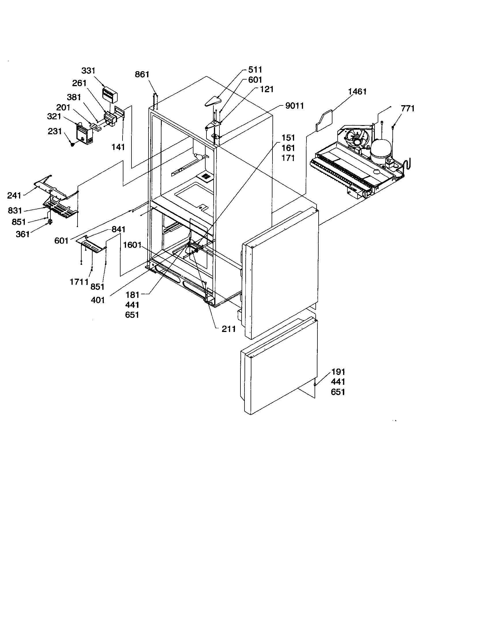 Amana ARB210BAC-PARB210BAC0 controls and light covers diagram